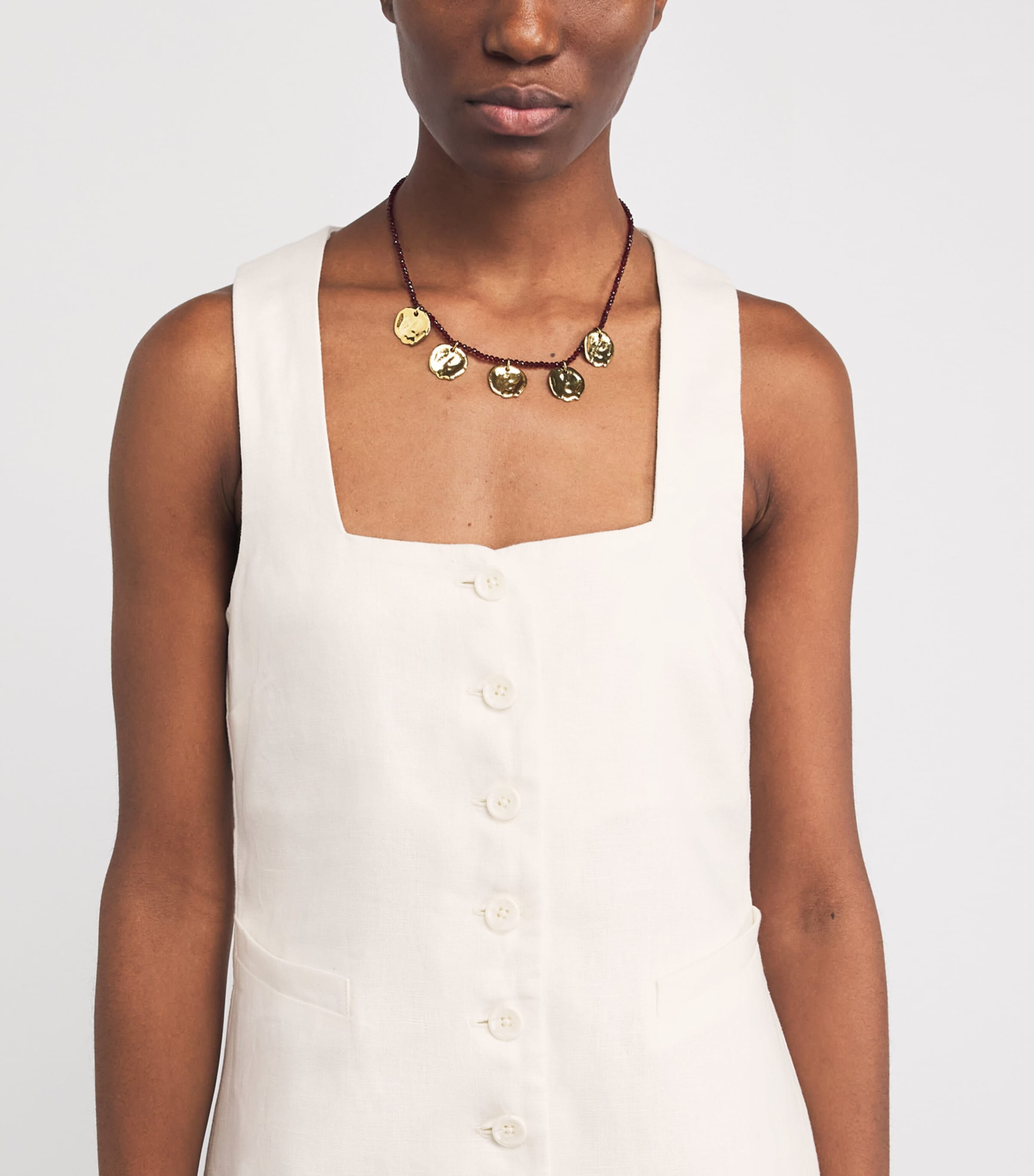 Linen Jaques Mini Dress WHITE Image 4