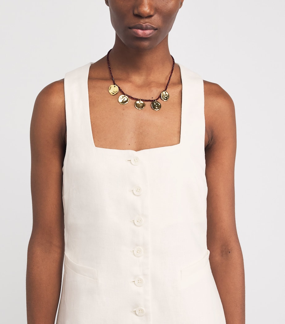 Linen Jaques Mini Dress WHITE Image 4