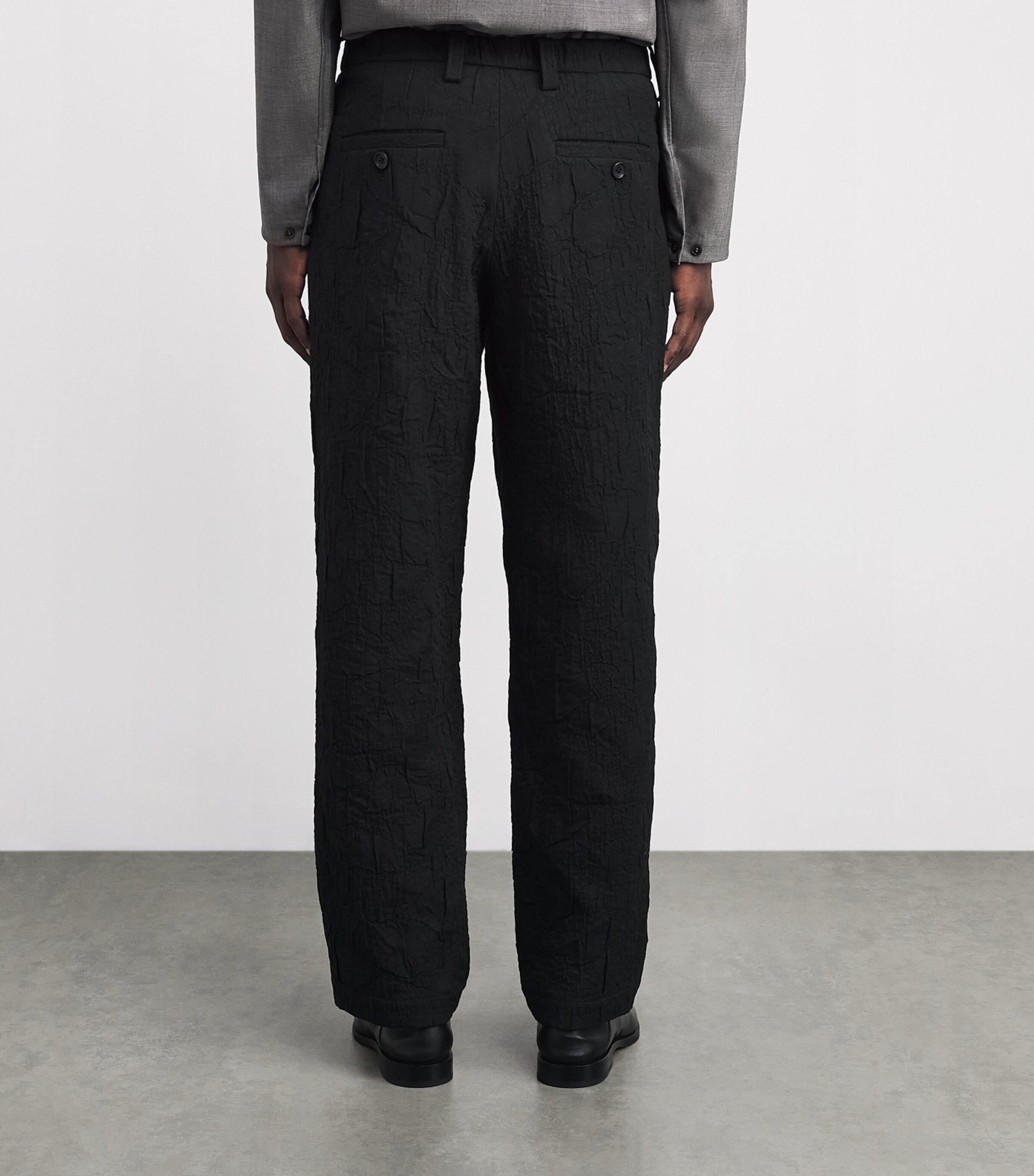 Jacquard Shrink Trousers 15-BLACK Image 4