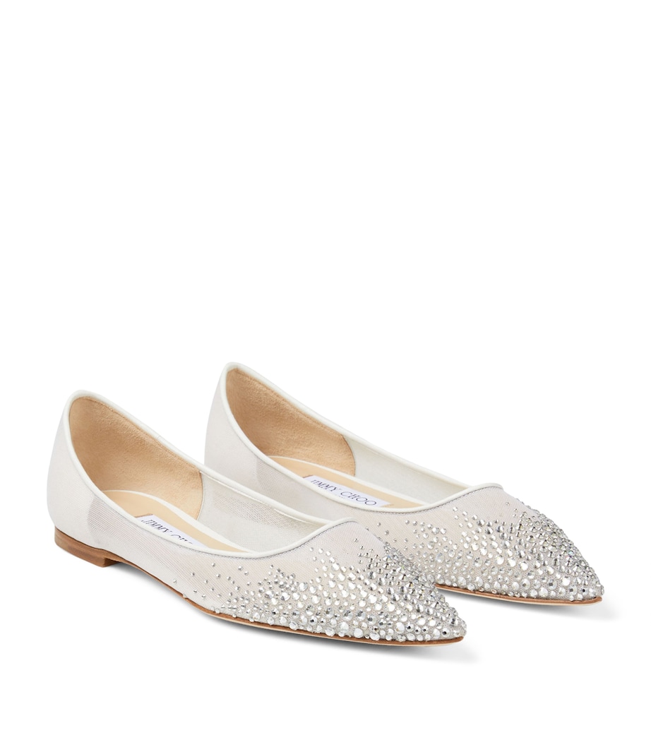 Love Rhinestone Flats WHITE/CRYSTAL Image 3