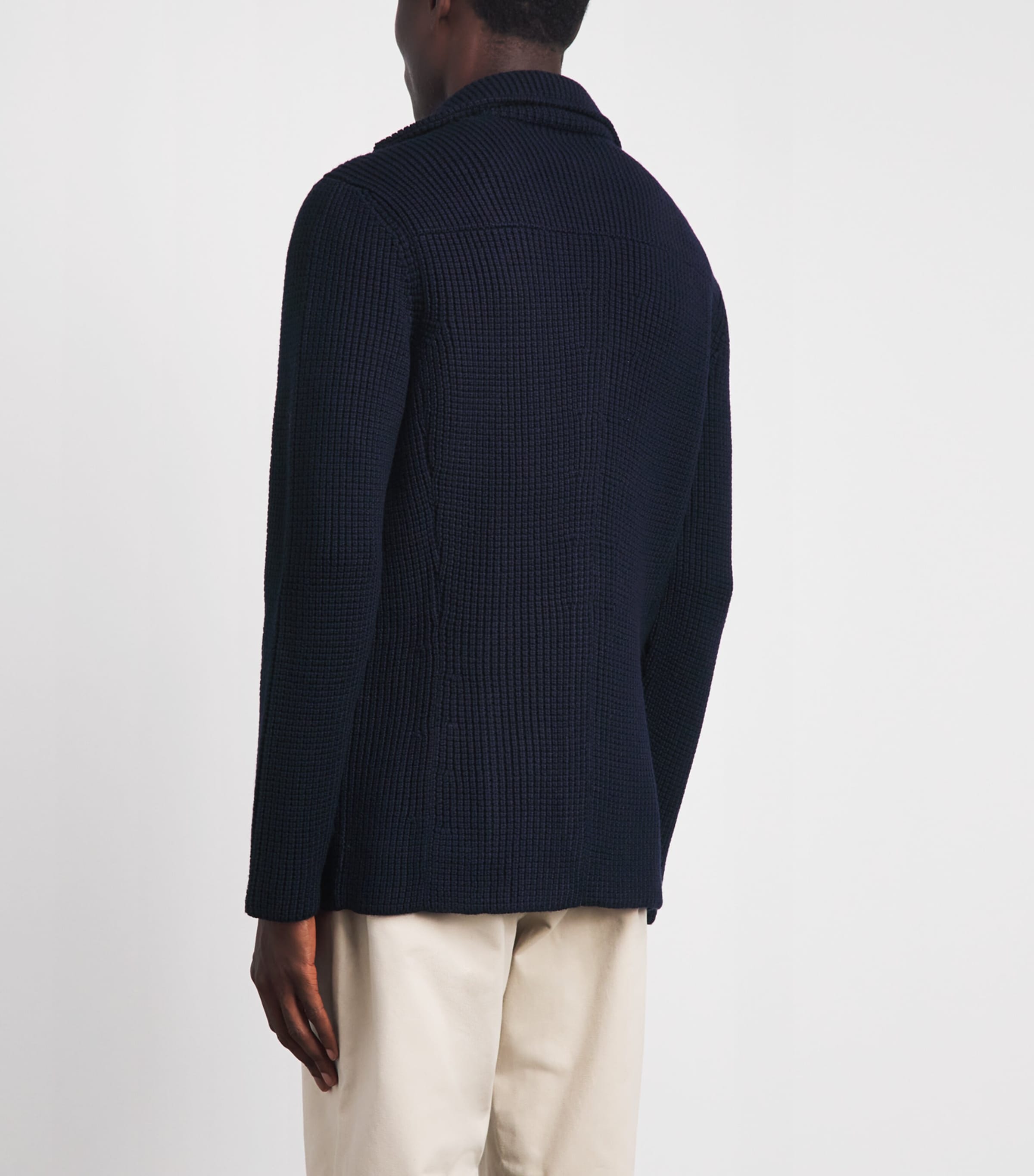 Maurizio Baldassari Mens Virgin Wool Brenta Shacket Full Dark Blue Image 5