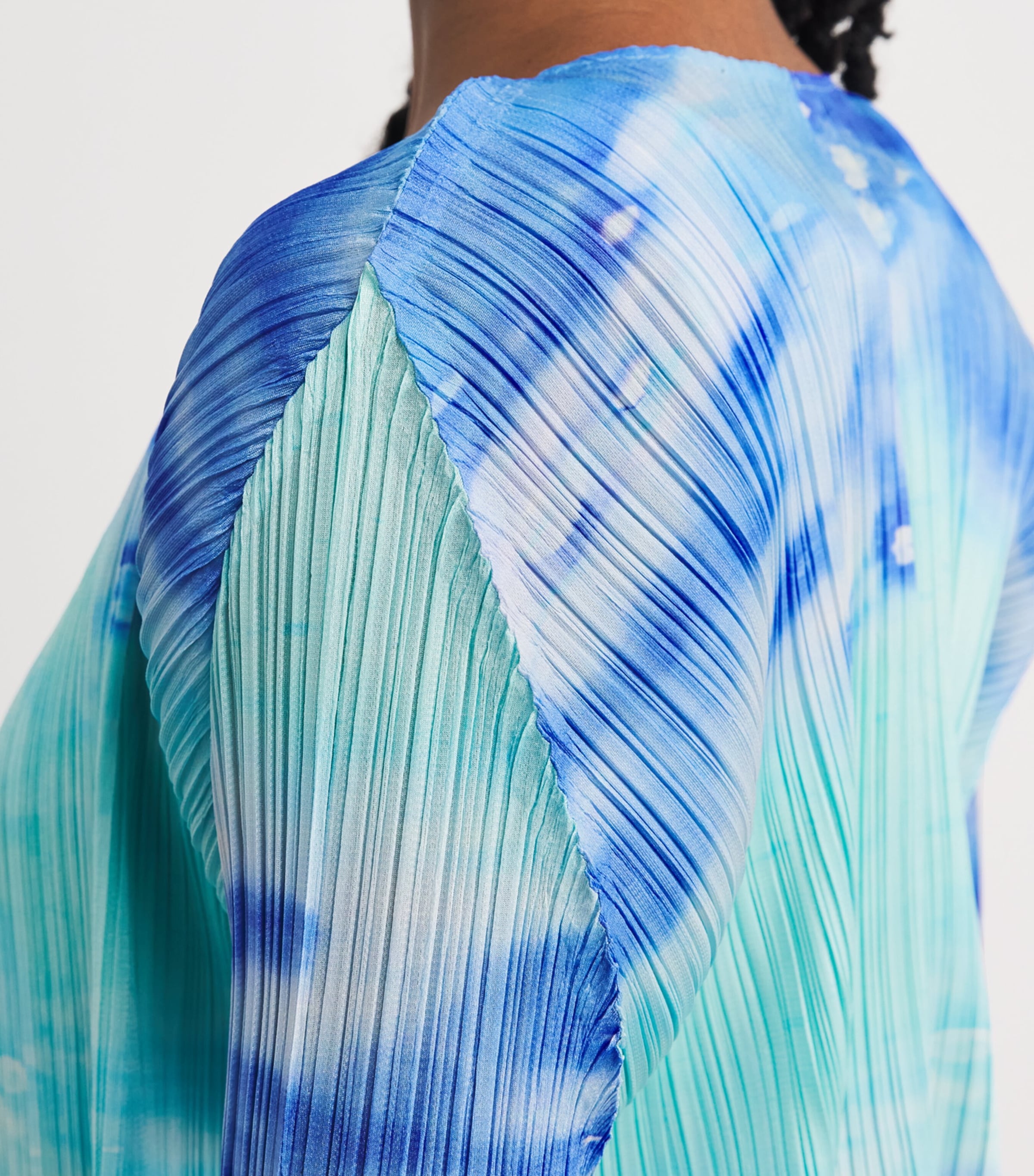 Pleats Please Issey Miyake Womens Sea Bubble Cardigan Blue Image 3