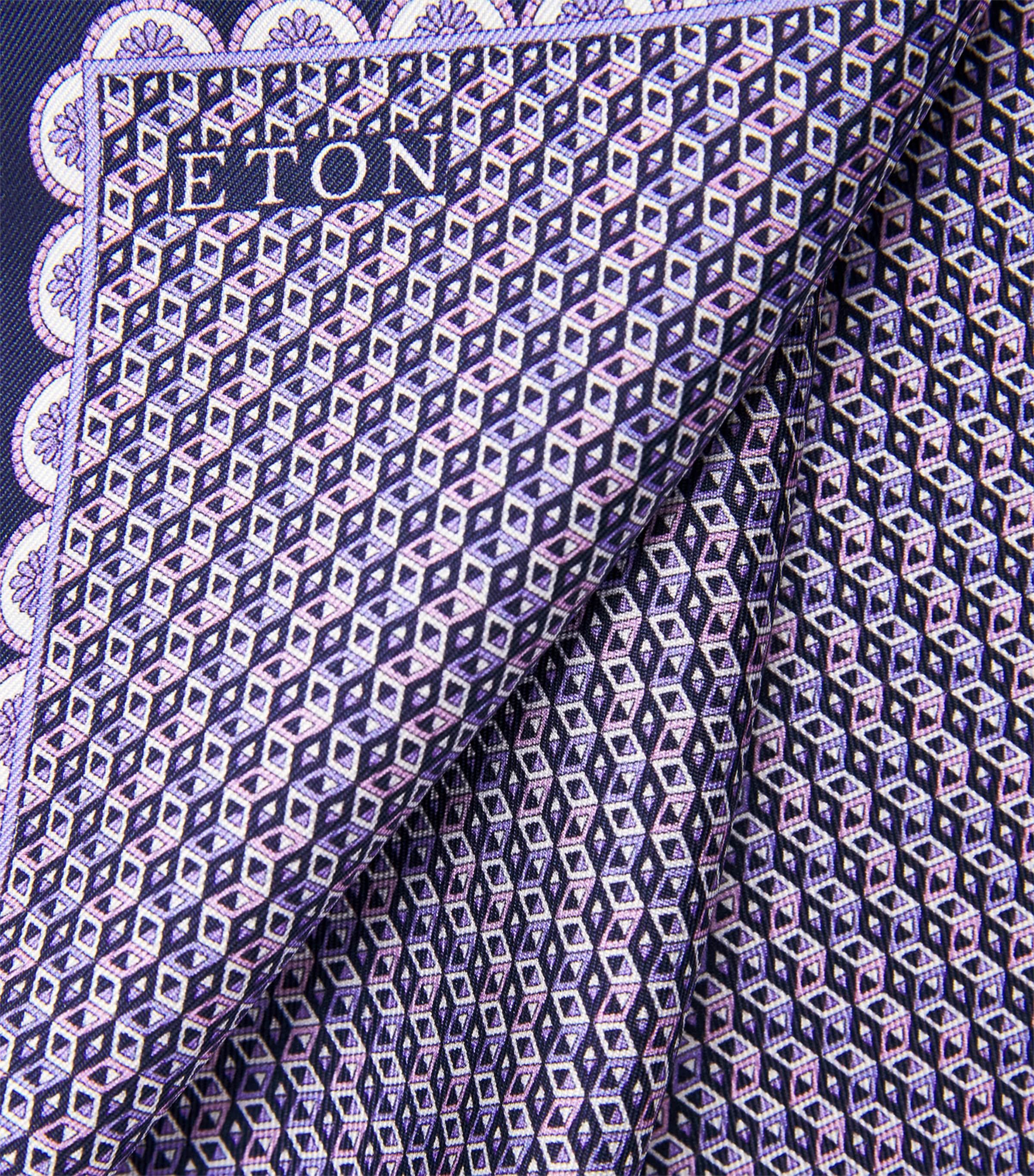 Silk Print Pocket Square MID PURPLE Image 4