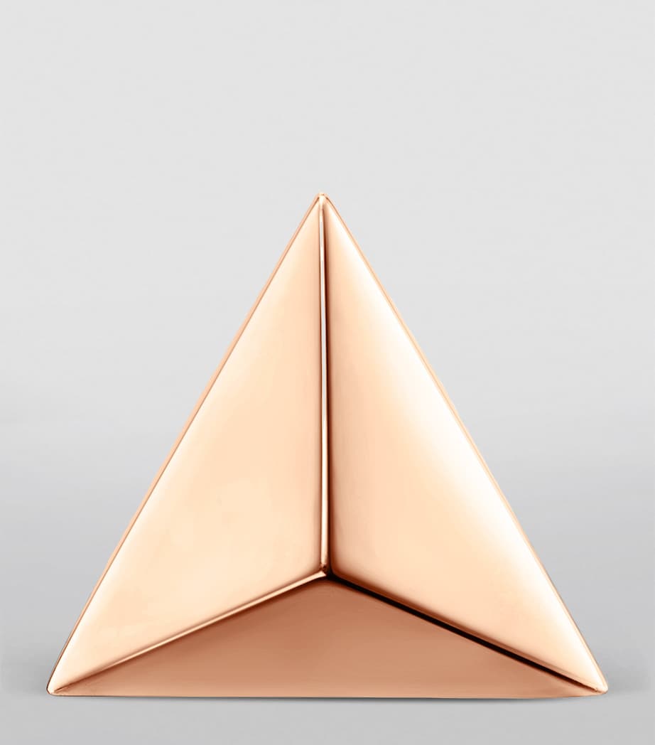 Rose Gold Faceted Triangle Stud Earring (7mm) ROSE GOLD Image 3