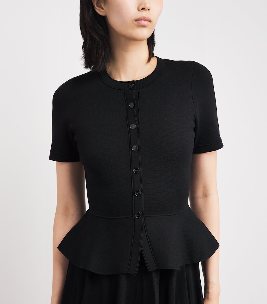 Knitted Peplum Maxi Dress BLACK Image 4