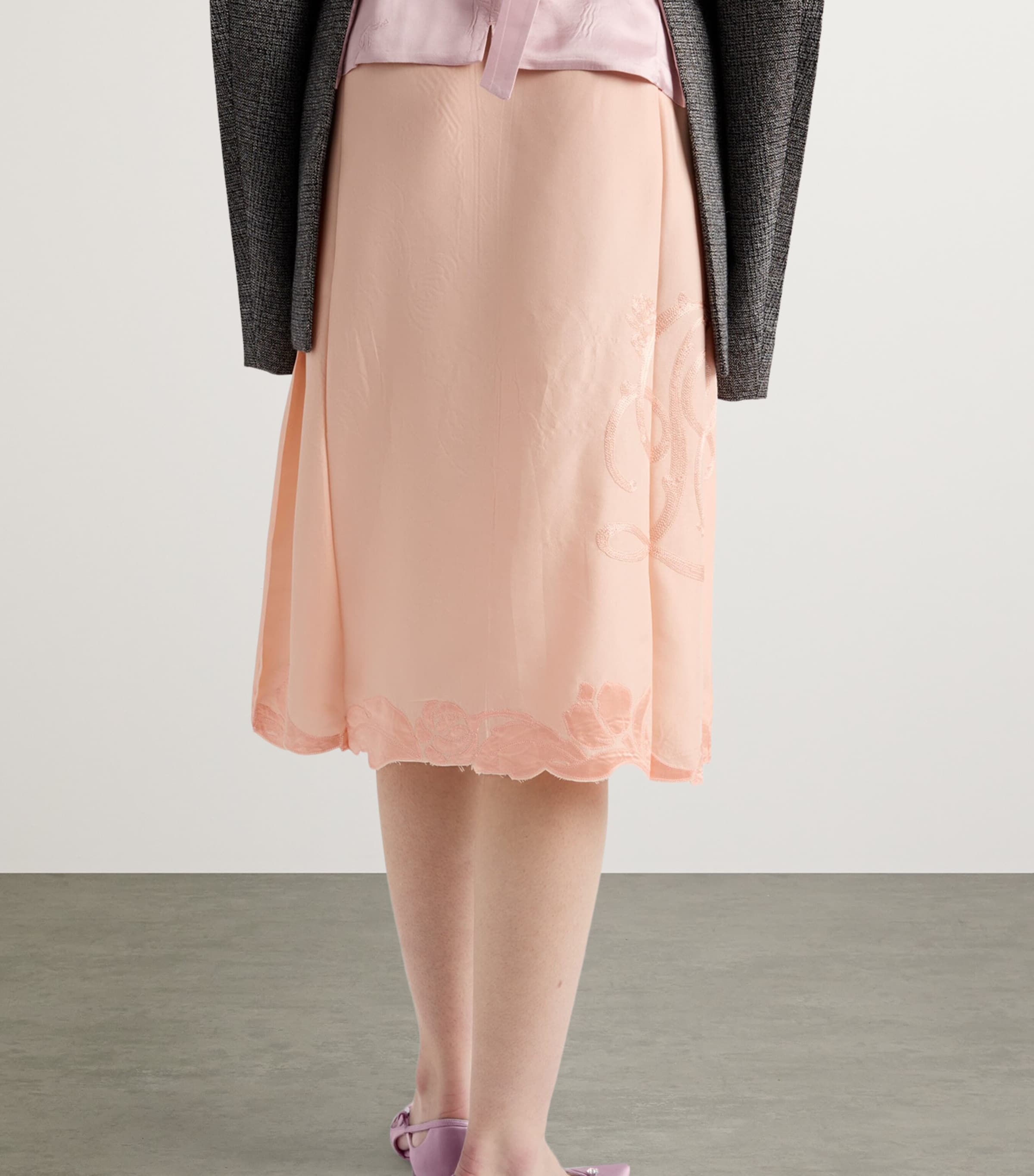 Habotai Silk Midi Skirt F0075 Image 4