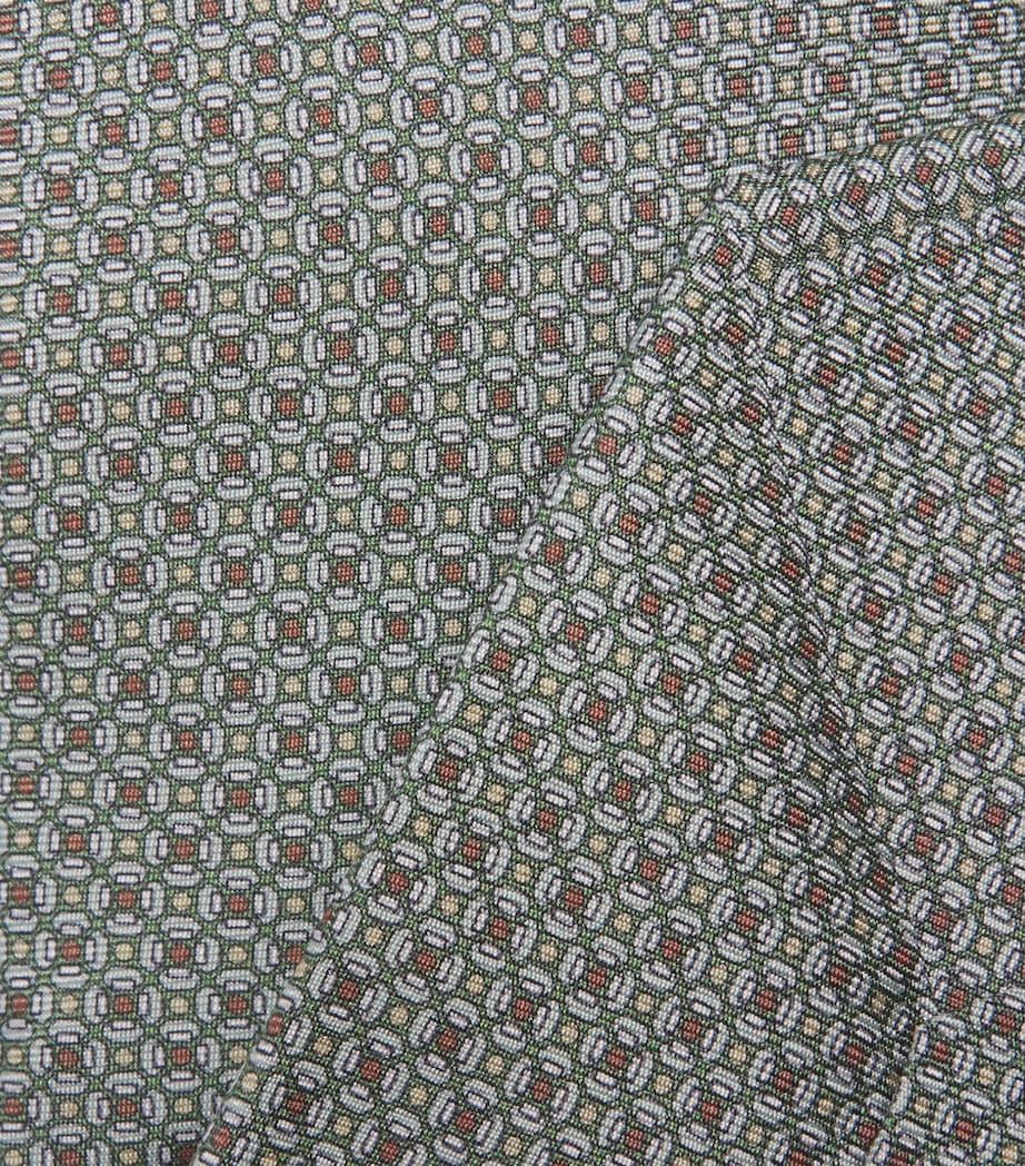 Eton Silk Geometric Tie Mid Green Image 3