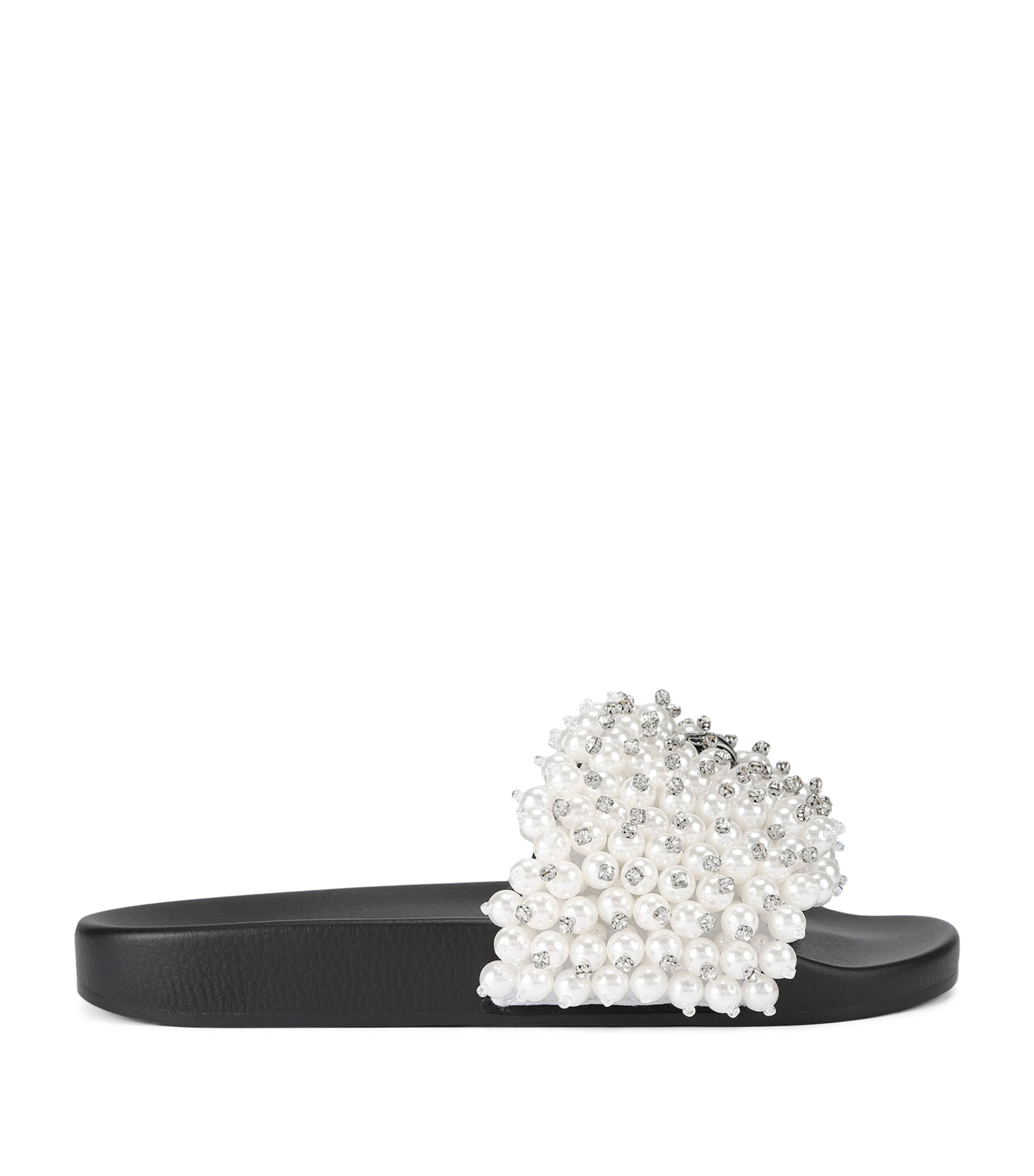 Kurt Geiger Embellished Meena Eagle Slides In White