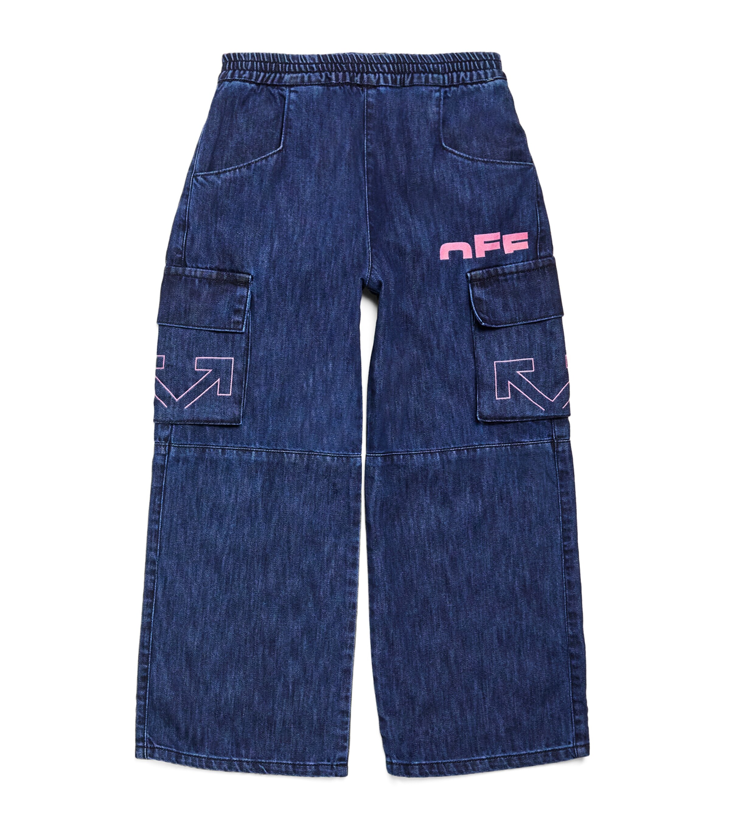 Cotton Logo Jeans (4-12 Years) 3432INDIGO-FUCHSIA Image 1