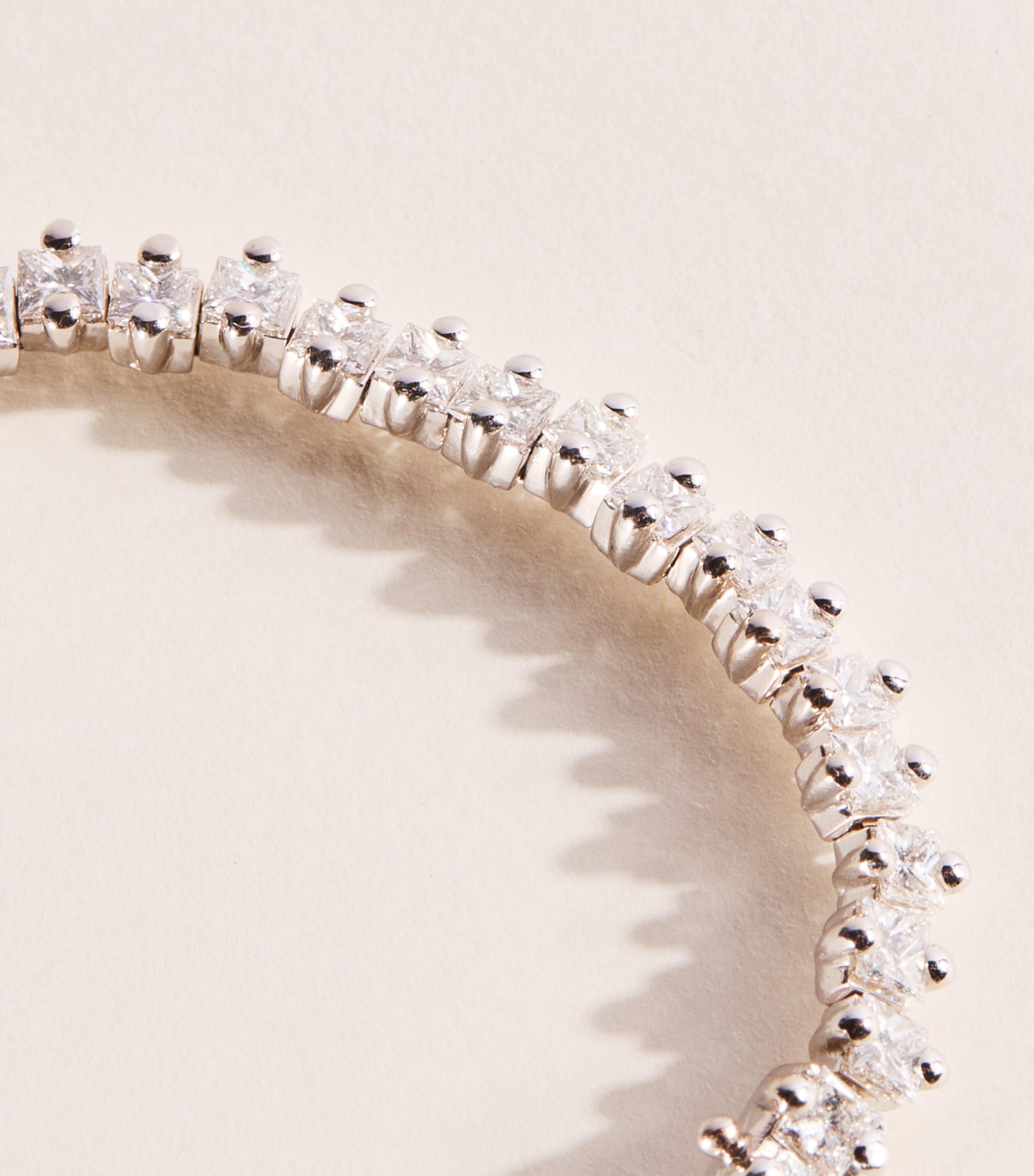 Suzanne Kalan White Gold and Diamond Princess Tennis Bracelet Wg/wd Image 3