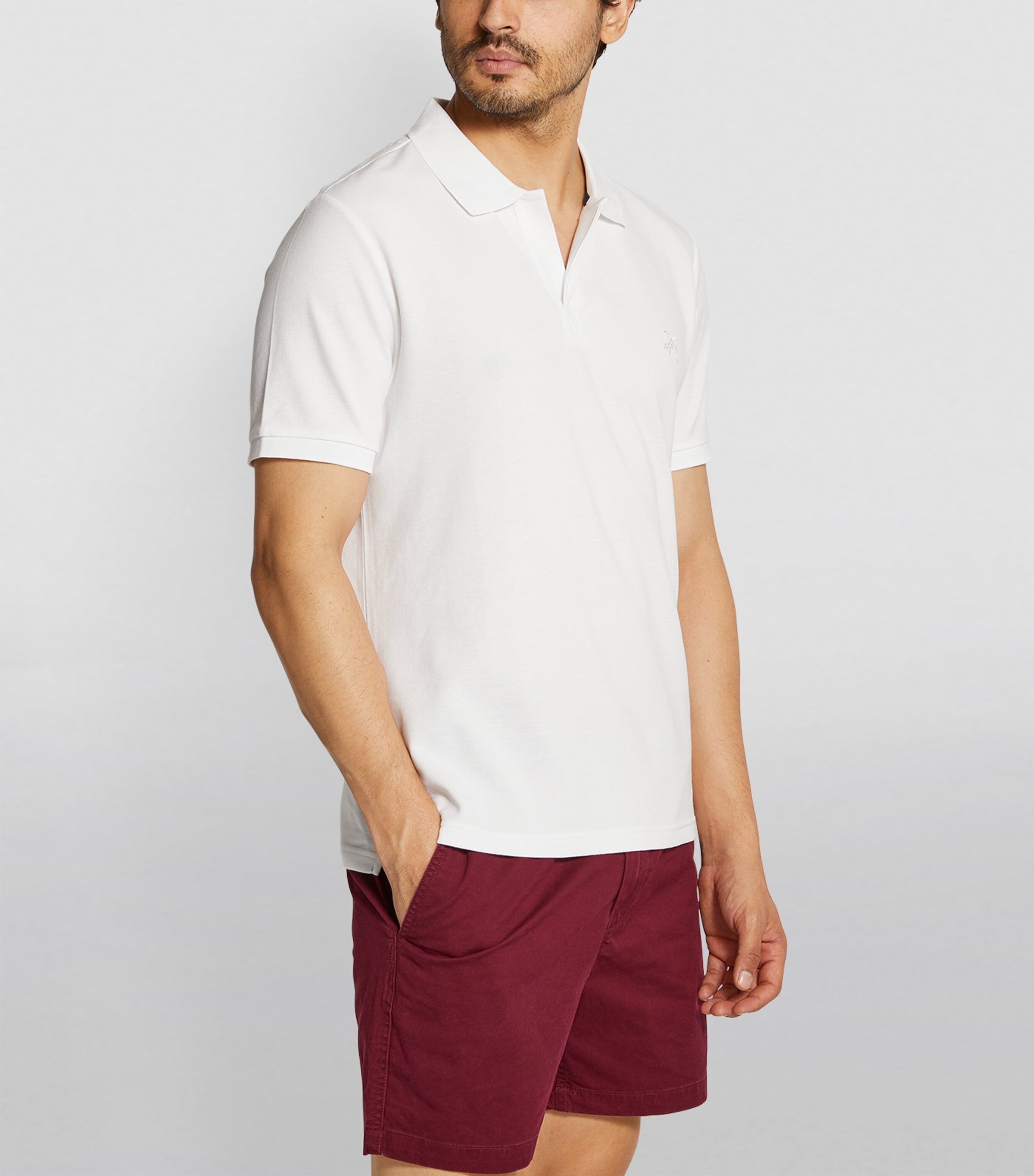 Logo-Embroidered Polo Shirt 010 WHITE Image 3