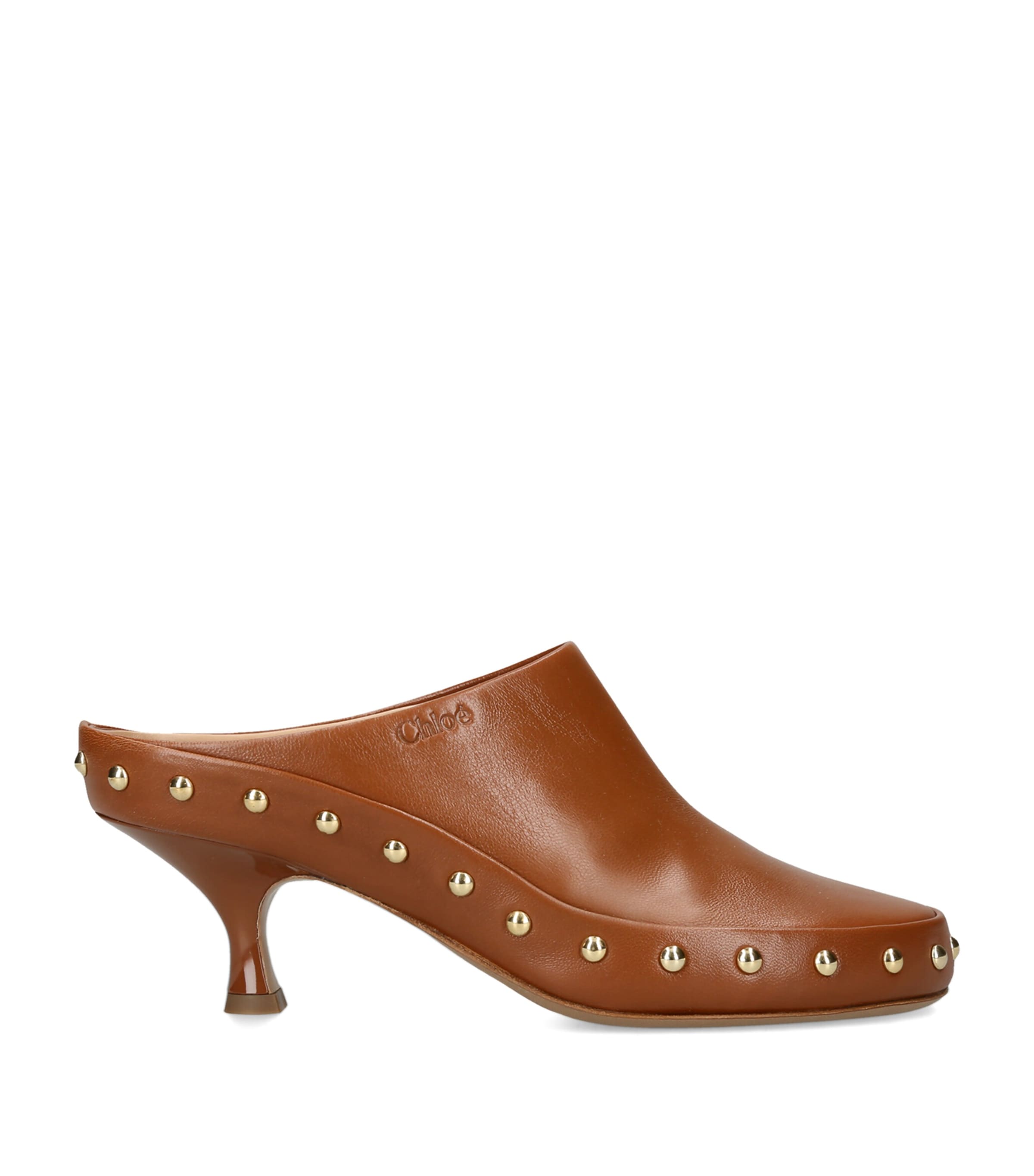 Chloé Junie Heeled Mules 60 Mid Brown Image 1