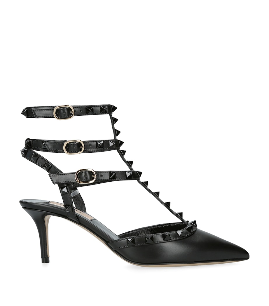 Leather Rockstud Sandals 65 BLACK Image 1