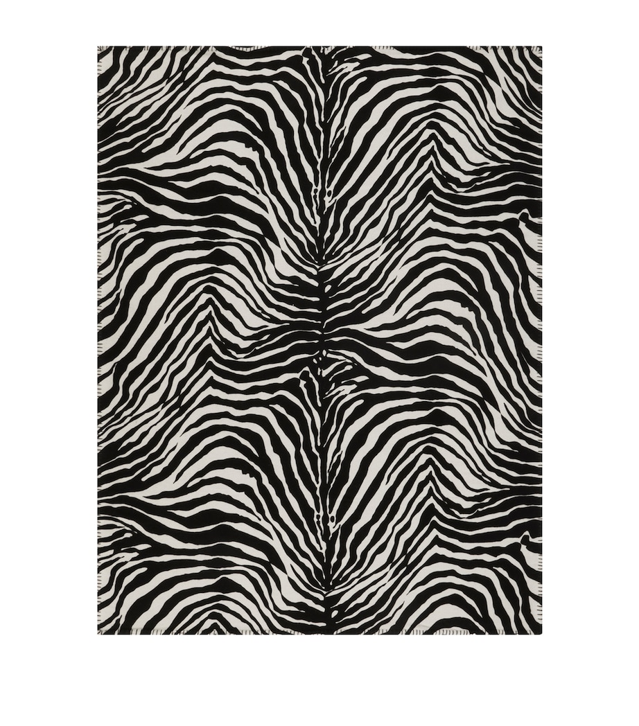 Wool-Silk Zebra Print Blanket (140cm x 180cm) UZ003 ZEBRA Image 1