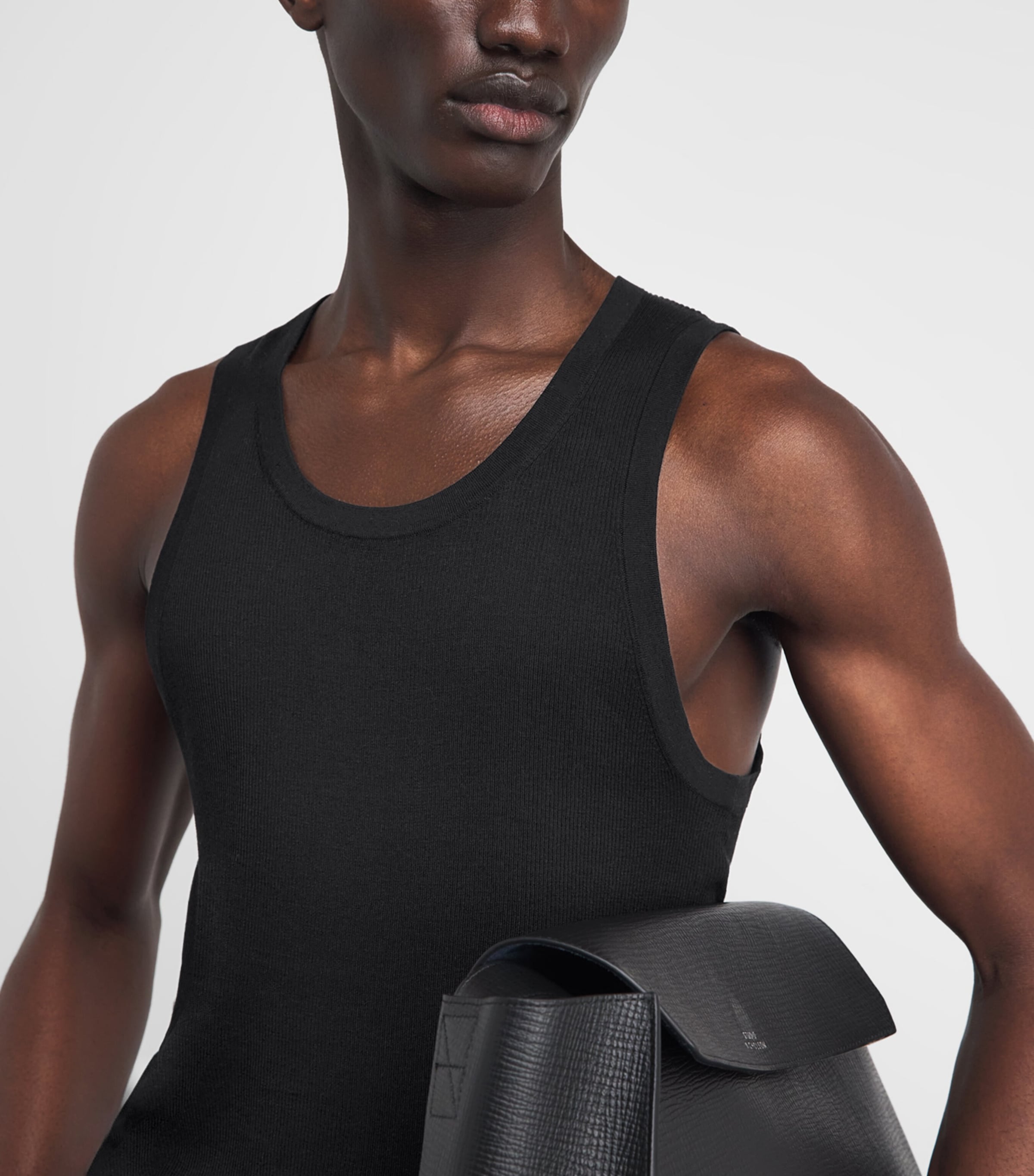 Simkhai Mens Cotton Elikai Tank Top Black Image 3