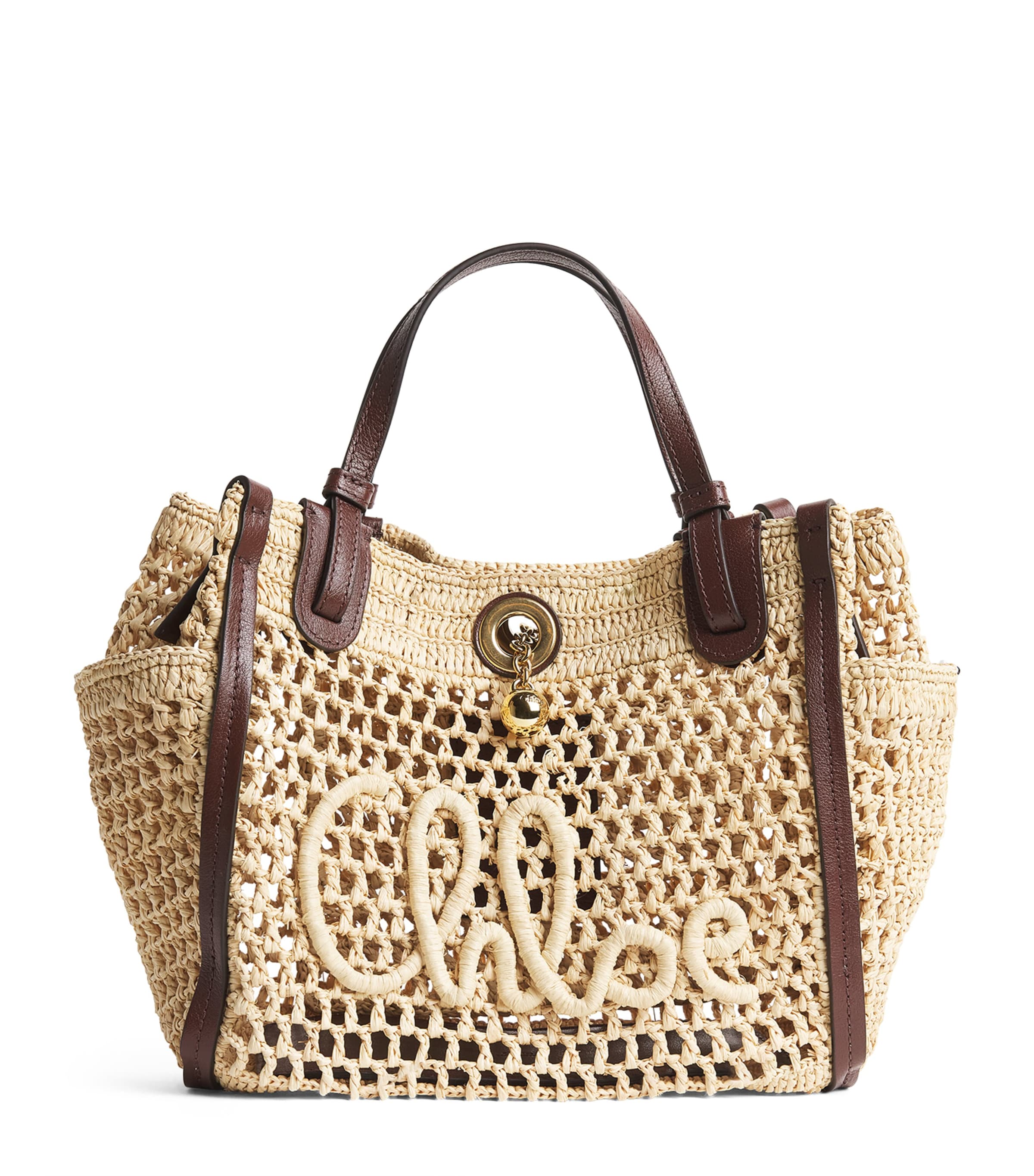Chloé Small Raffia Iconic Double Carry Bag Hot Sand Image 1