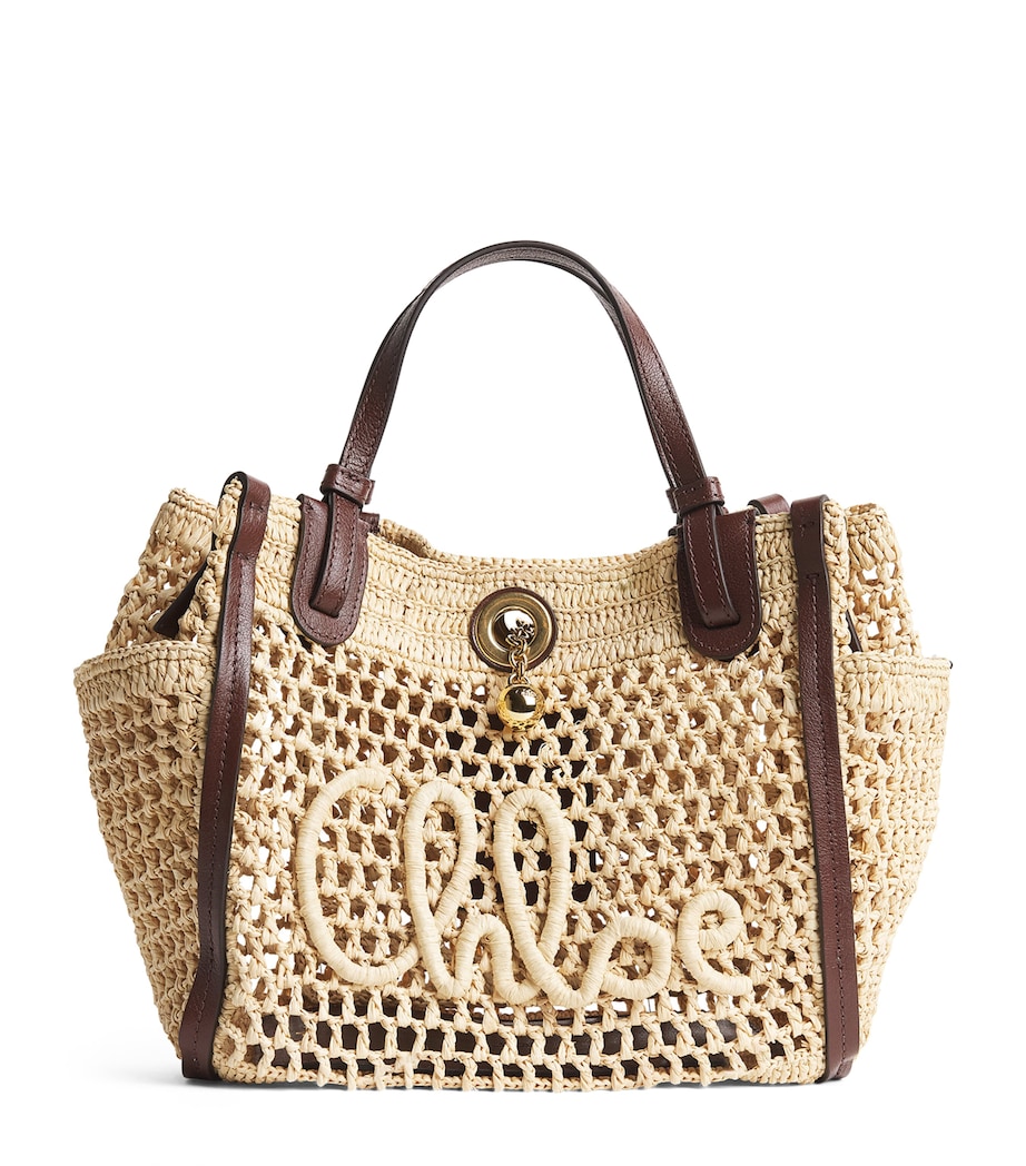 Chloé Small Raffia Iconic Double Carry Bag Hot Sand Image 1