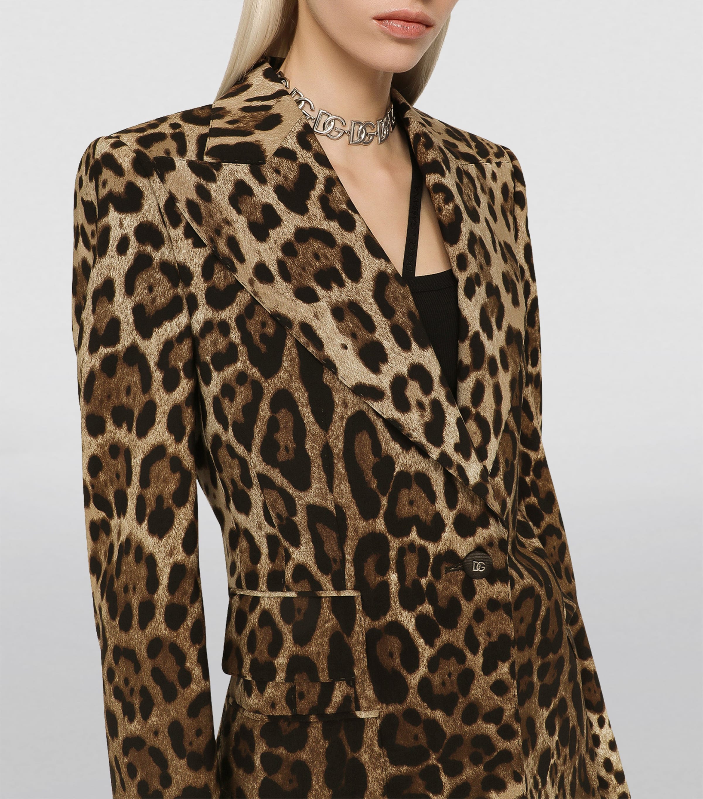 Dolce & Gabbana Multi Longline Leopard Print Blazer | Harrods US