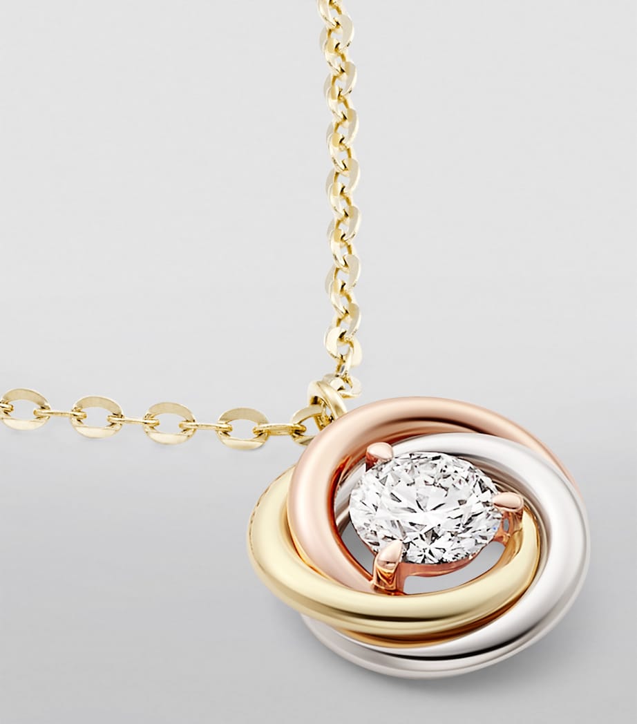 Mixed Gold and Diamond Trinity Necklace (40-44cm) MIXED GOLD Image 6