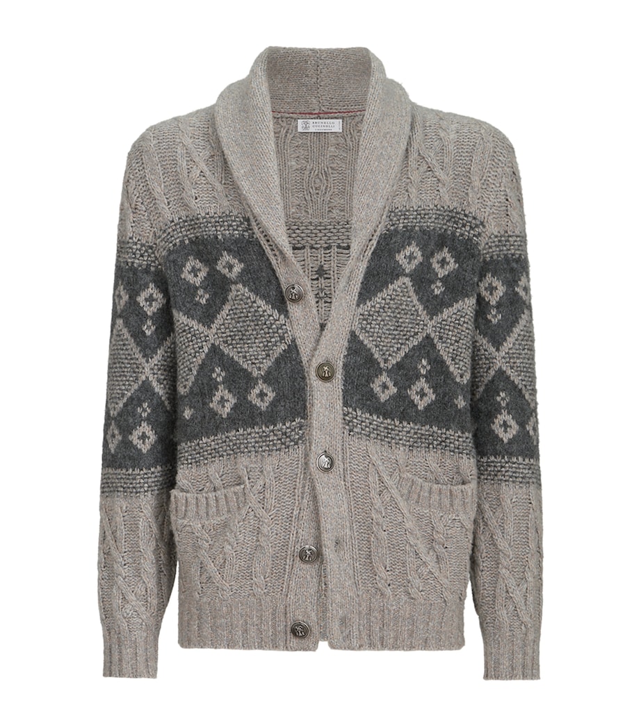 Brunello Cucinelli Mens Virgin Wool-Silk-Cashmere Cardigan Image 1