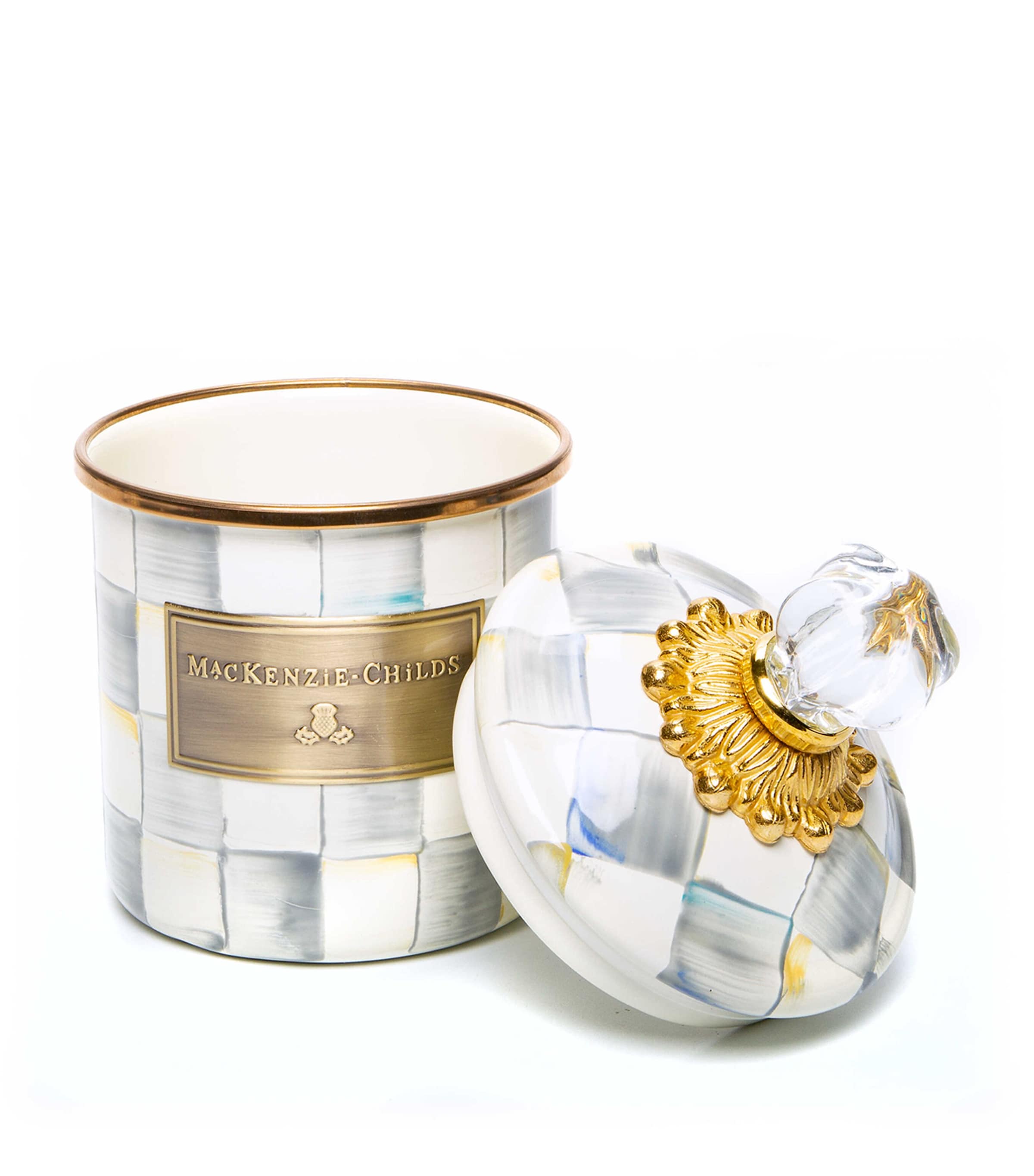 Mackenzie-childs Demi Sterling Check Canister