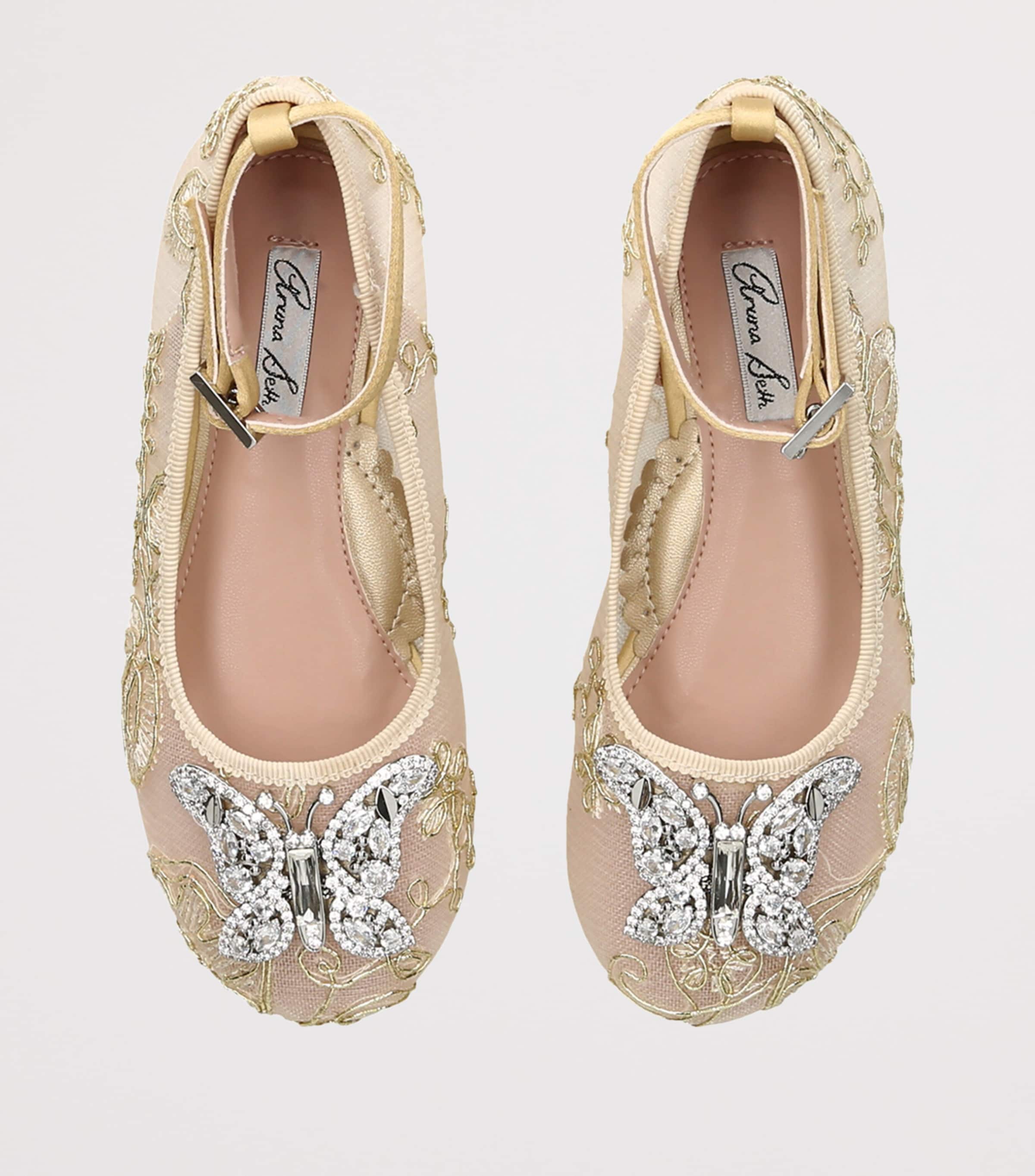 Aruna Seth Lace Angelina Ballet Flats Gold Image 3
