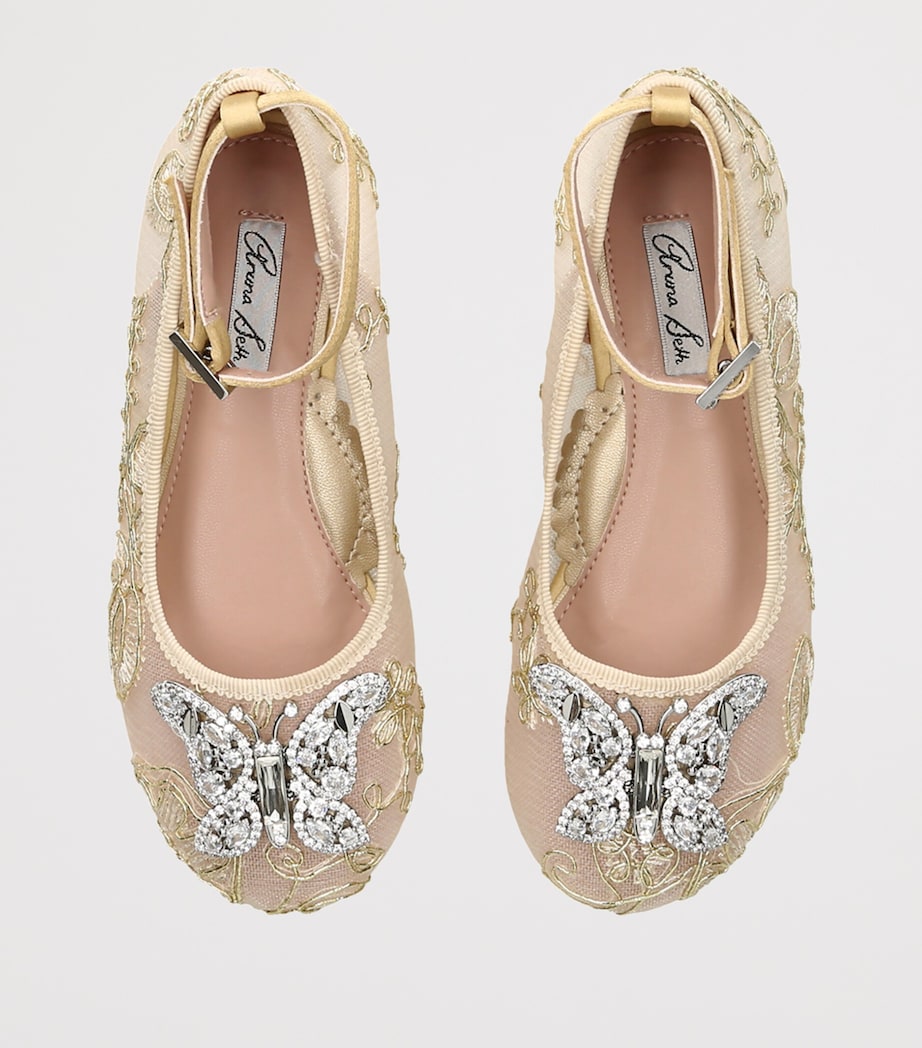 Aruna Seth Lace Angelina Ballet Flats Gold Image 3