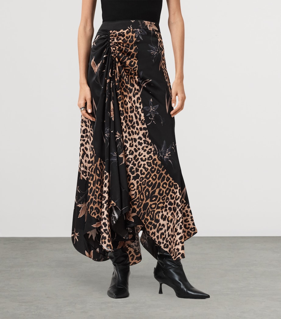 AllSaints Womens Arleen Midi Skirt Petra Black Image 3