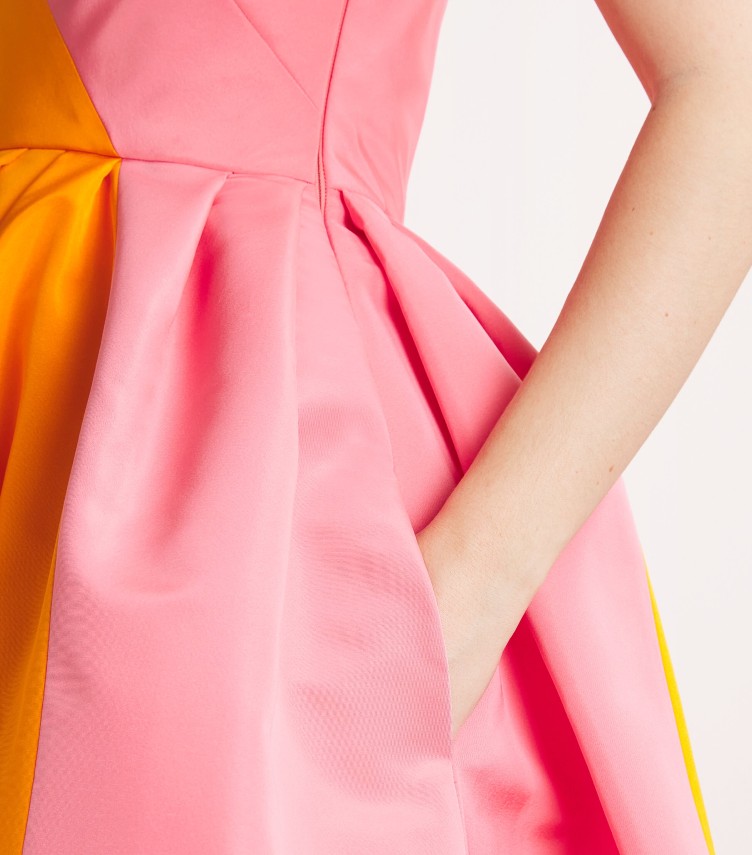 Carolina Herrera Womens Silk Colour-Block Strapless Gown Sunset Multi Image 6