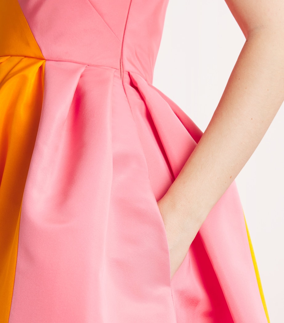 Carolina Herrera Womens Silk Colour-Block Strapless Gown Sunset Multi Image 6