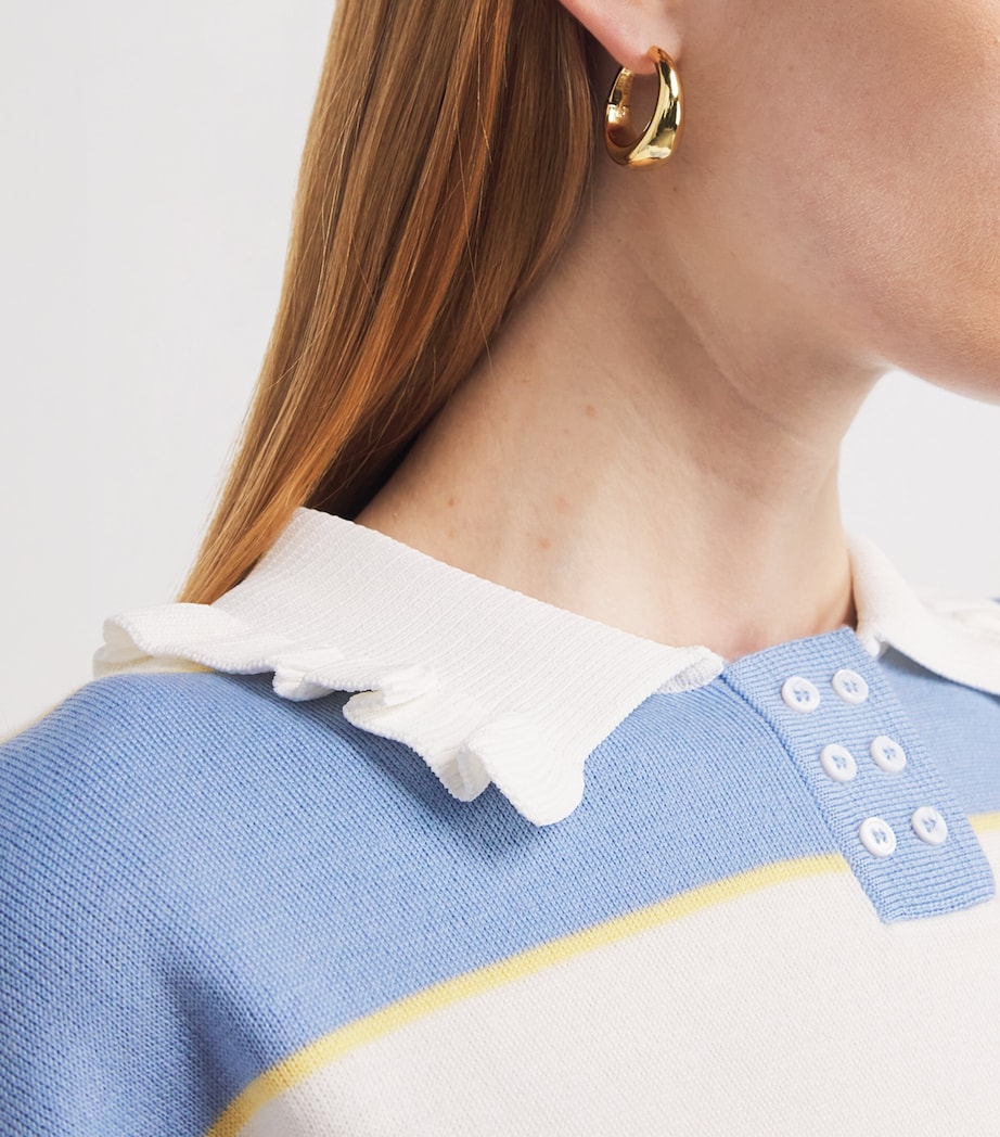 Stripe Polo Sweater OFFICE BLUE Image 6