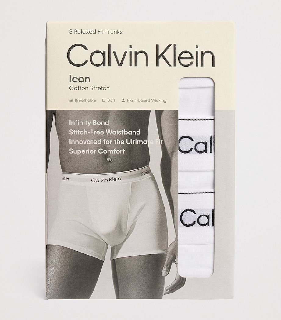 Calvin Klein Mens Cotton Stretch Icon Trunks (Pack of 3) White/white/whi Image 4