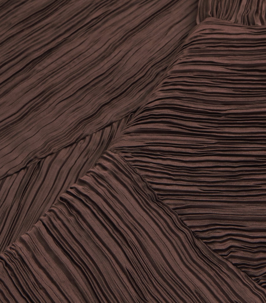 Pleated Mini Dress BROWN Image 5