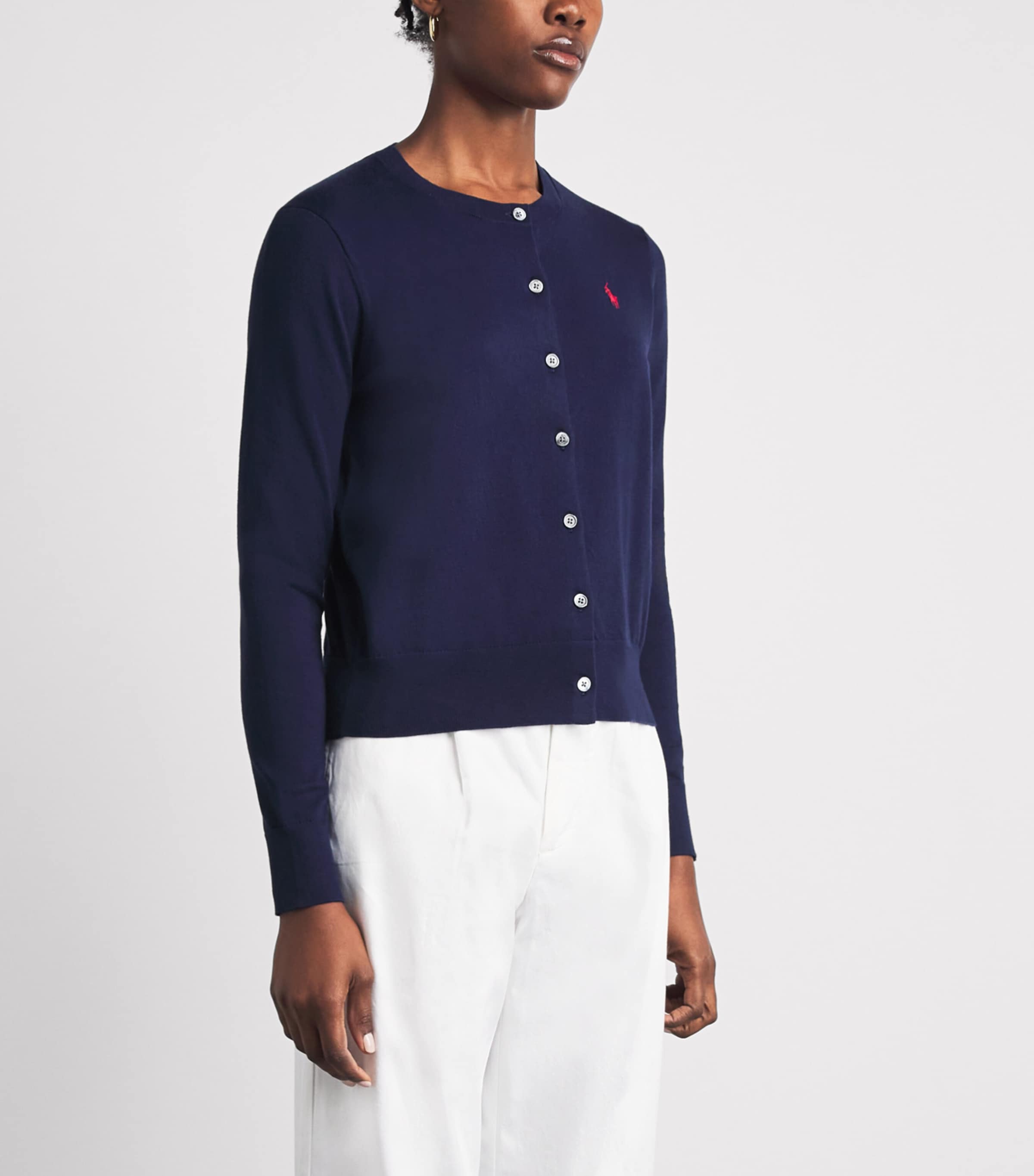 Polo Ralph Lauren Womens Cotton-Blend Cardigan Bright Navy Image 4