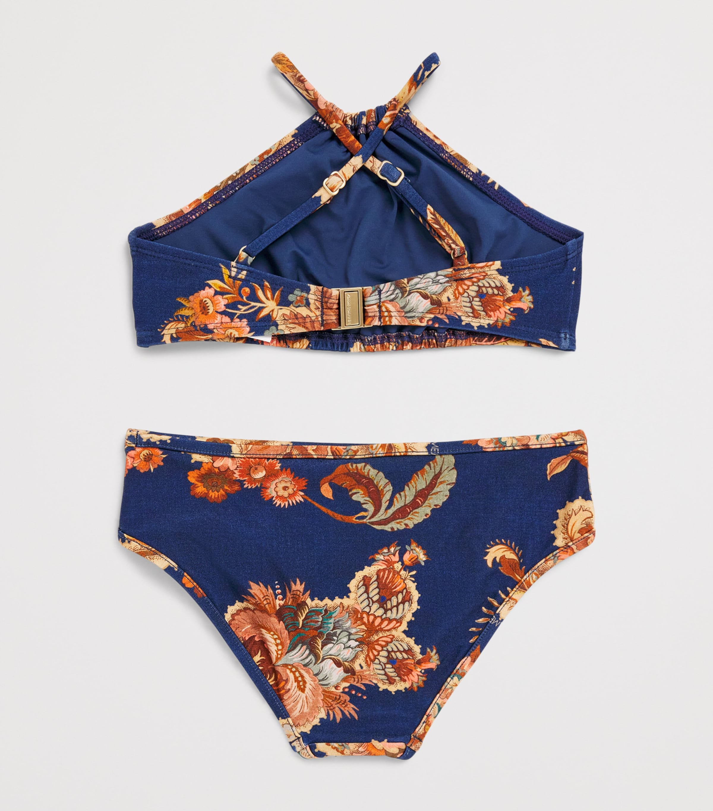 Zimmermann Kids Printed Aster Bikini (2-12 Years) Navy Jacobean Image 2