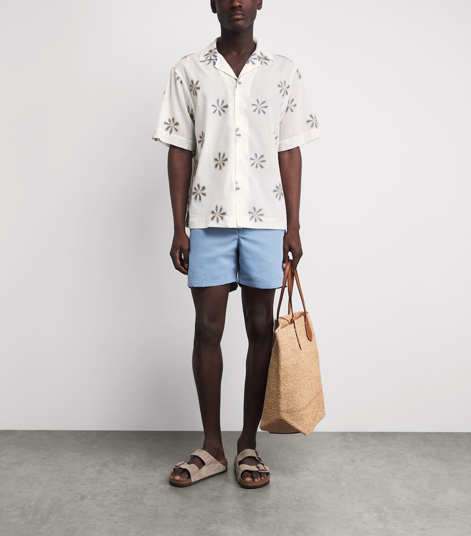CHÉ Mens Cotton Embroidered Daisel Shirt White Image 2