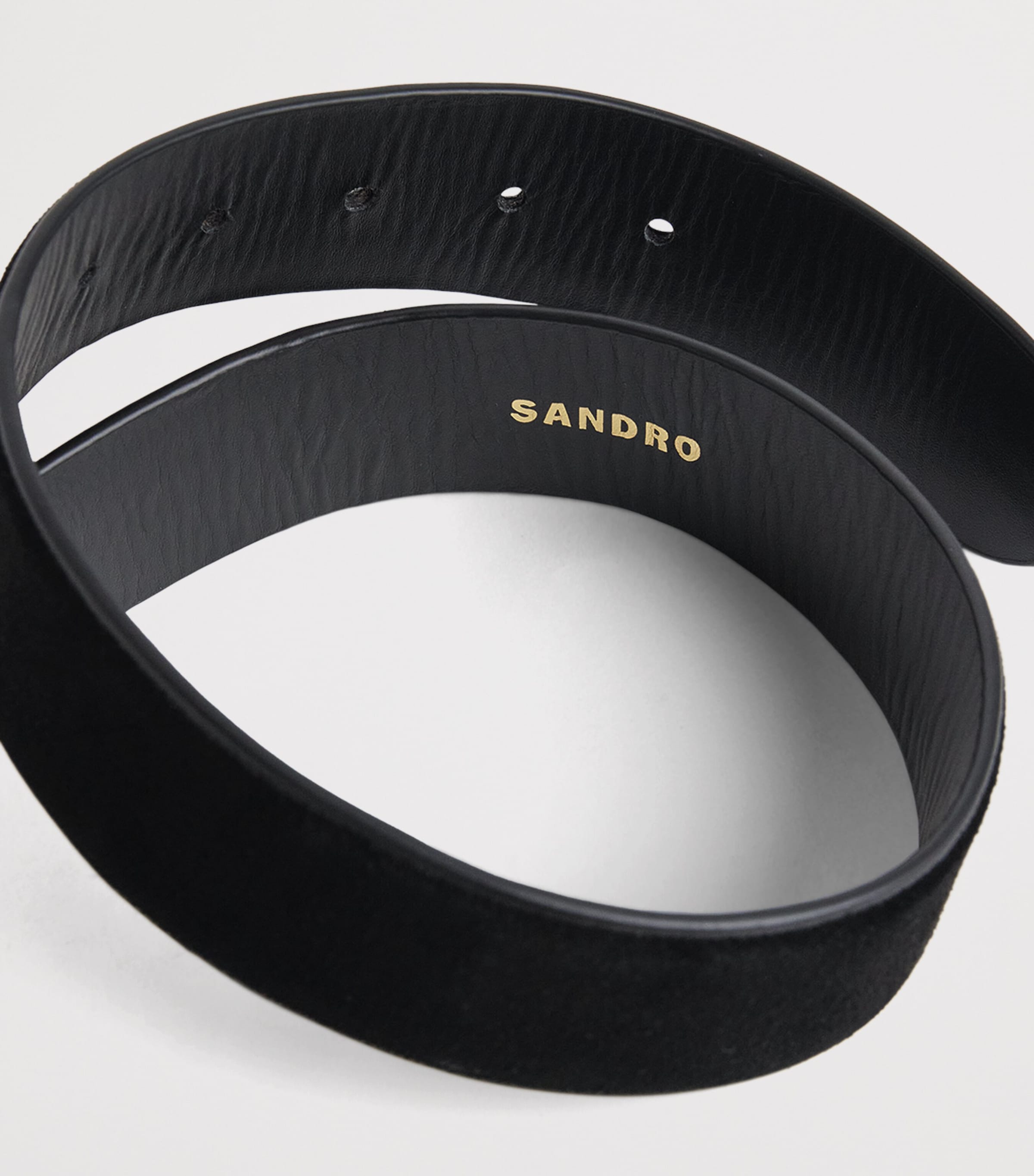 Sandro Paris Suede Belt Black Image 5
