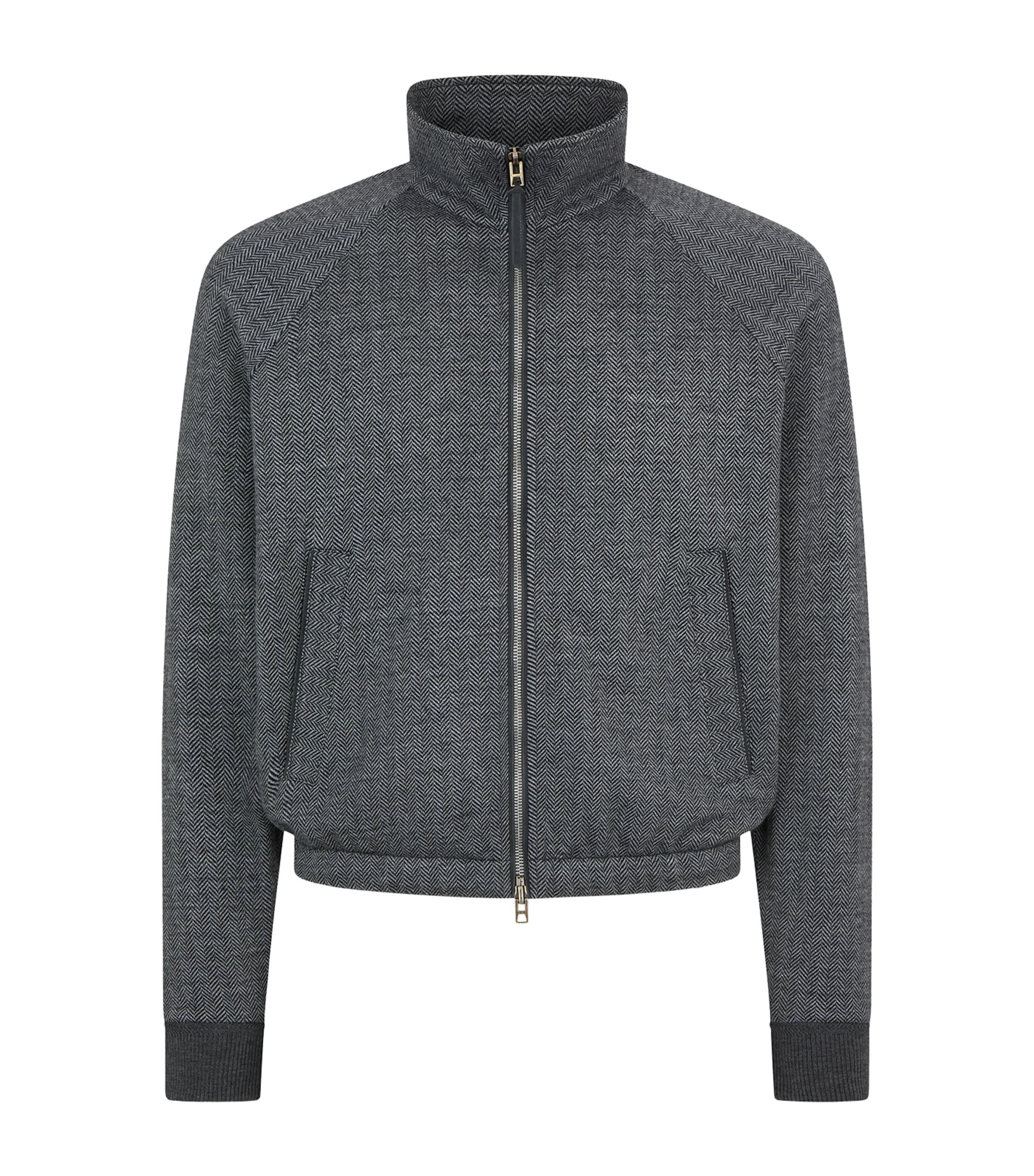 TOM FORD Mens Cotton-Wool-Cashmere-Silk Zip-Up Sweatshirt Tgb Image 1