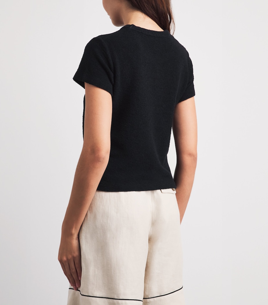 ME+EM Womens Cotton-Blend Knitted T-Shirt Black Image 5