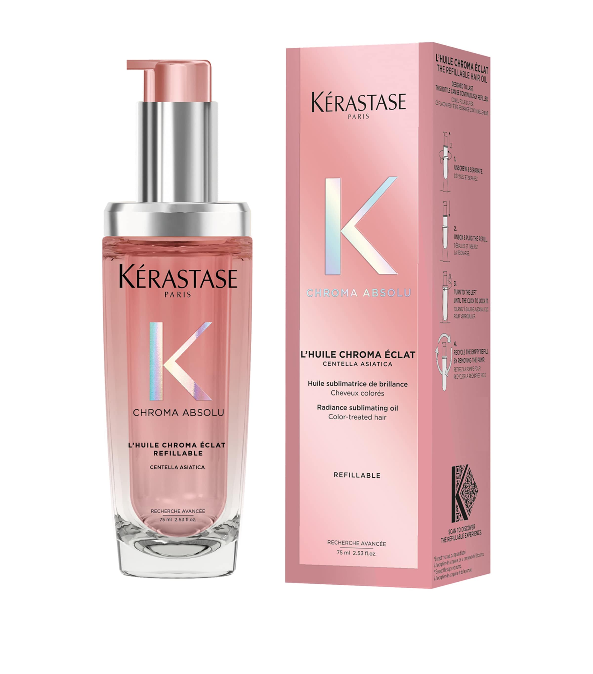 Refillable Chroma Absolu Hair Oil (75ml) NO COLOUR Image 2