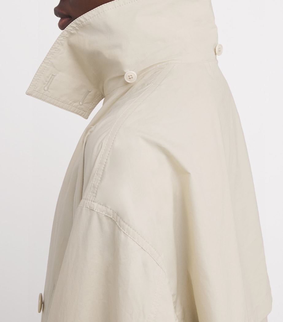 Lemaire Womens Hooded Trench Coat Stone Beige Image 6