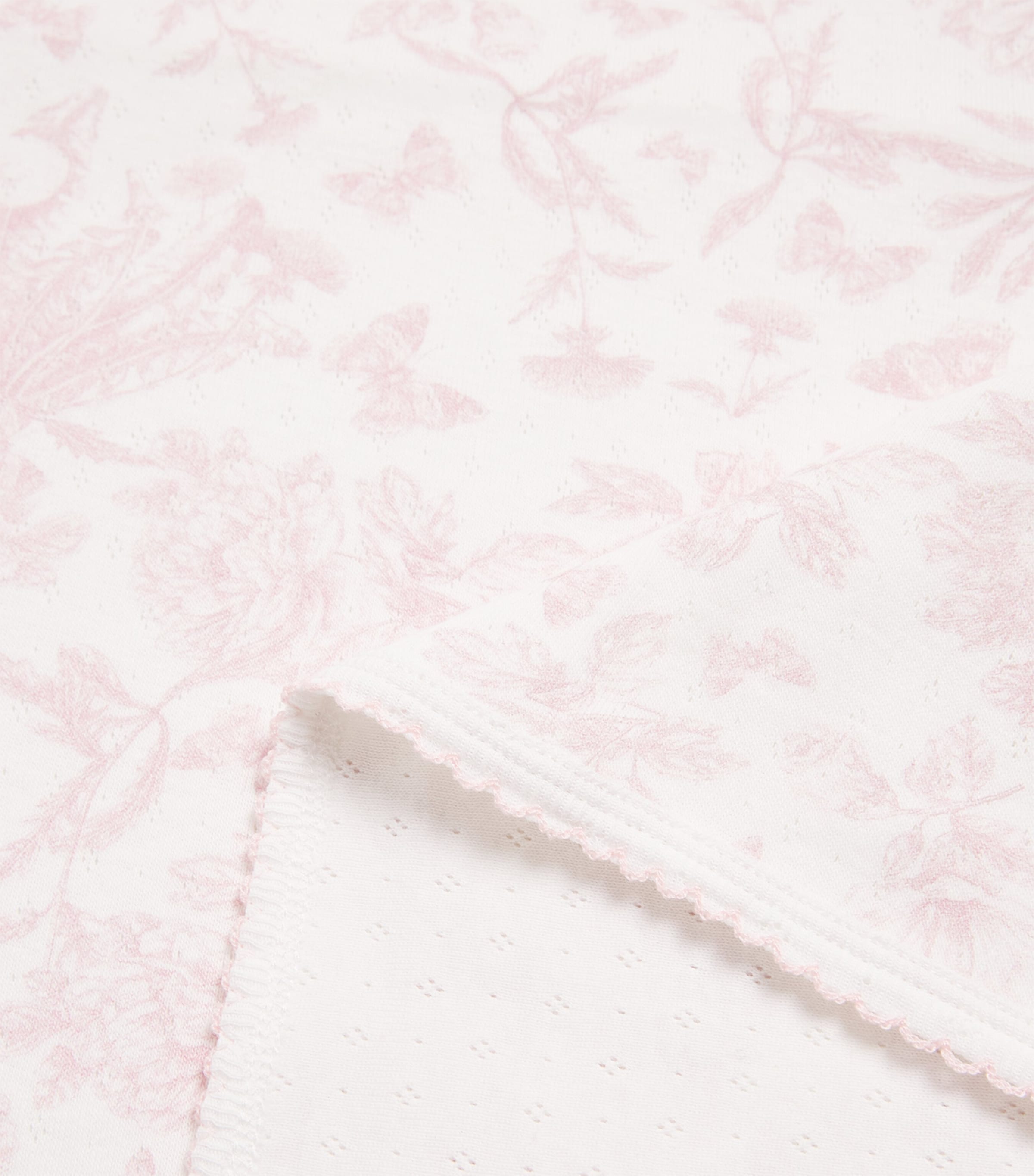 Tartine et Chocolat Cotton Toile de Jouy Blanket Image 3
