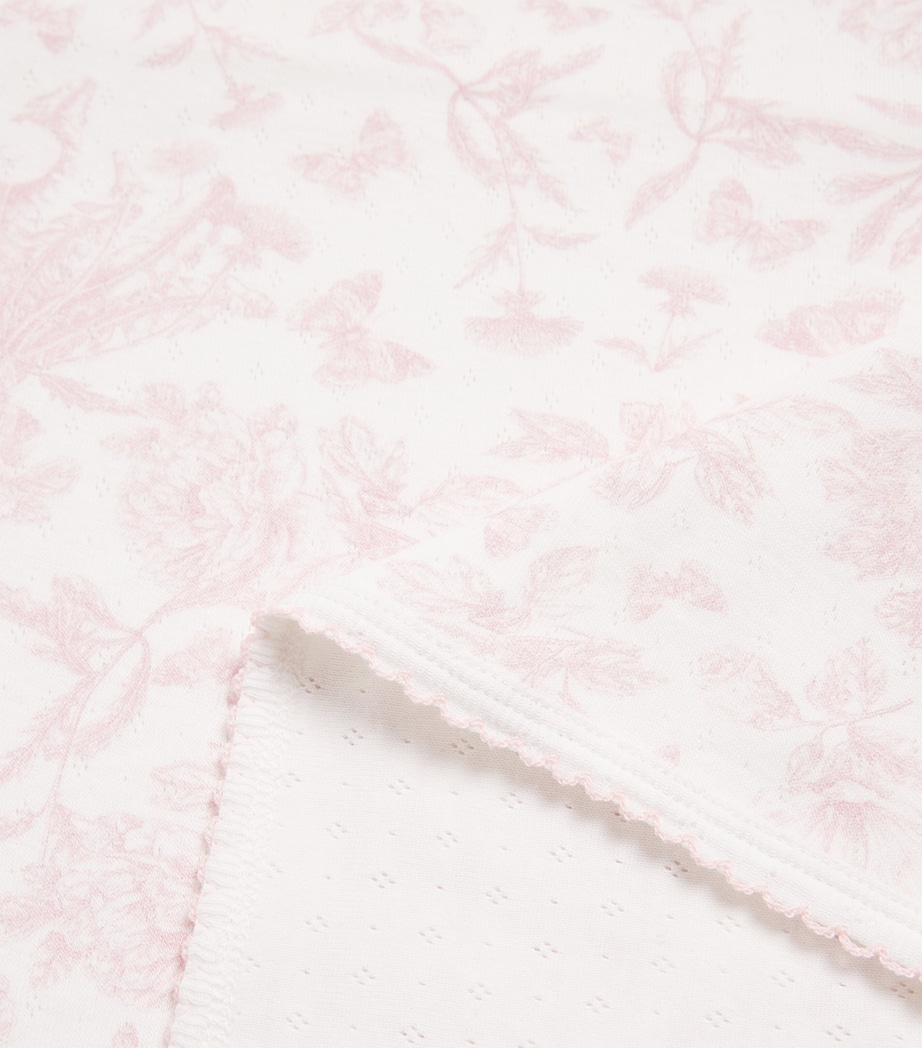 Tartine et Chocolat Cotton Toile de Jouy Blanket Image 3
