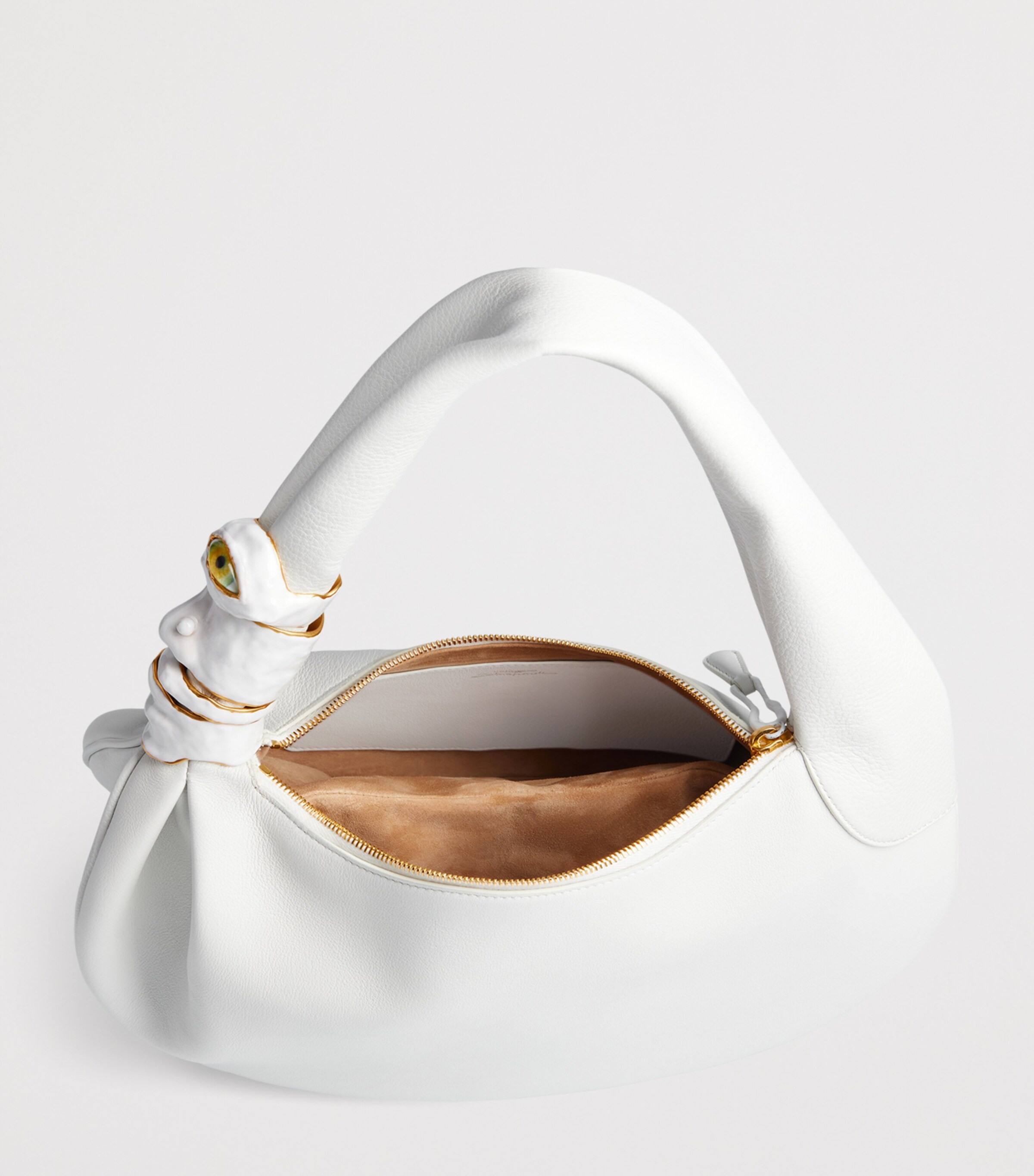 Schiaparelli Calfskin Soufflé Baguette Shoulder Bag White Image 4