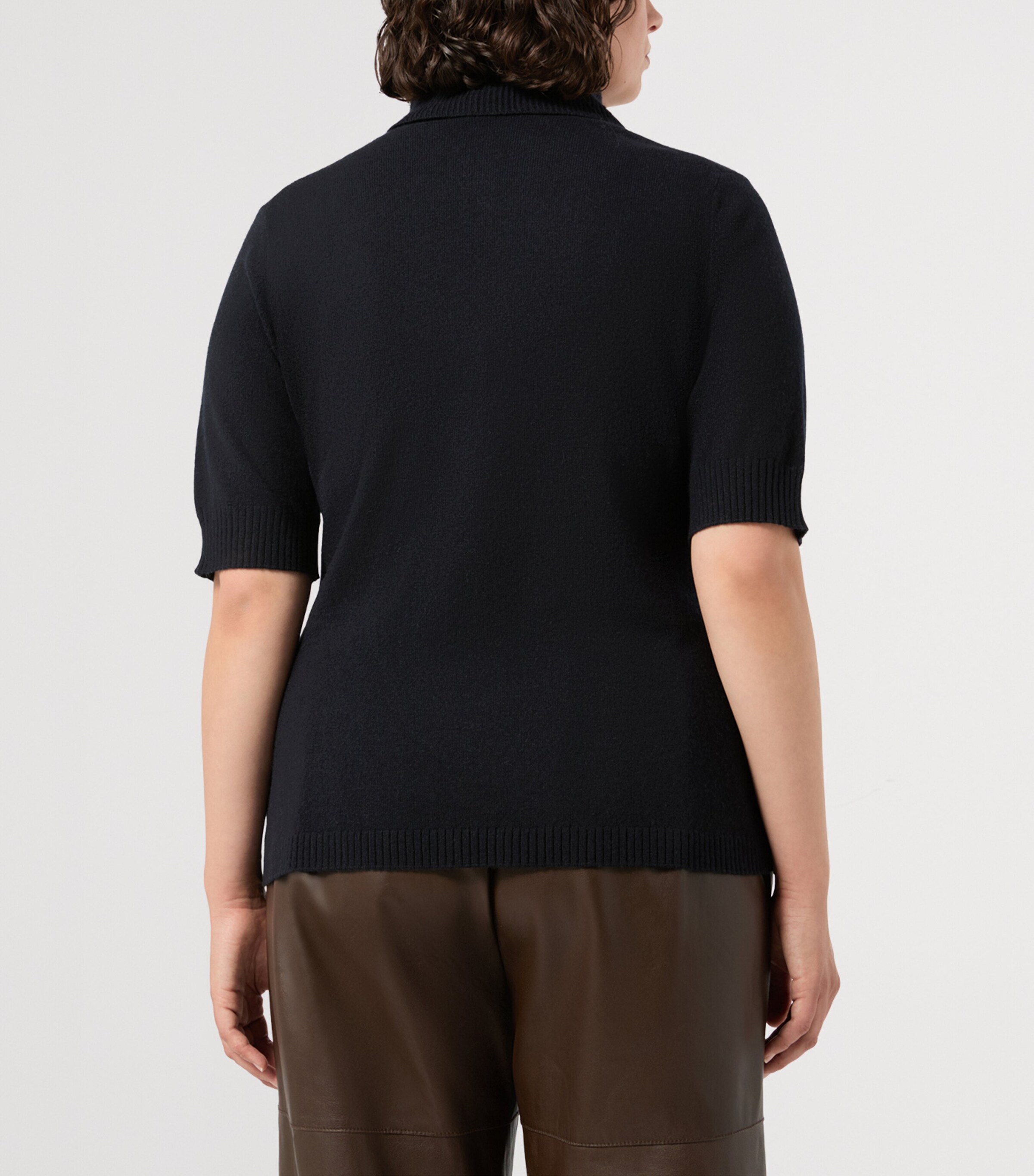 Marina Rinaldi Womens Cashmere Short-Sleeve Sweater Midnightblue Image 4