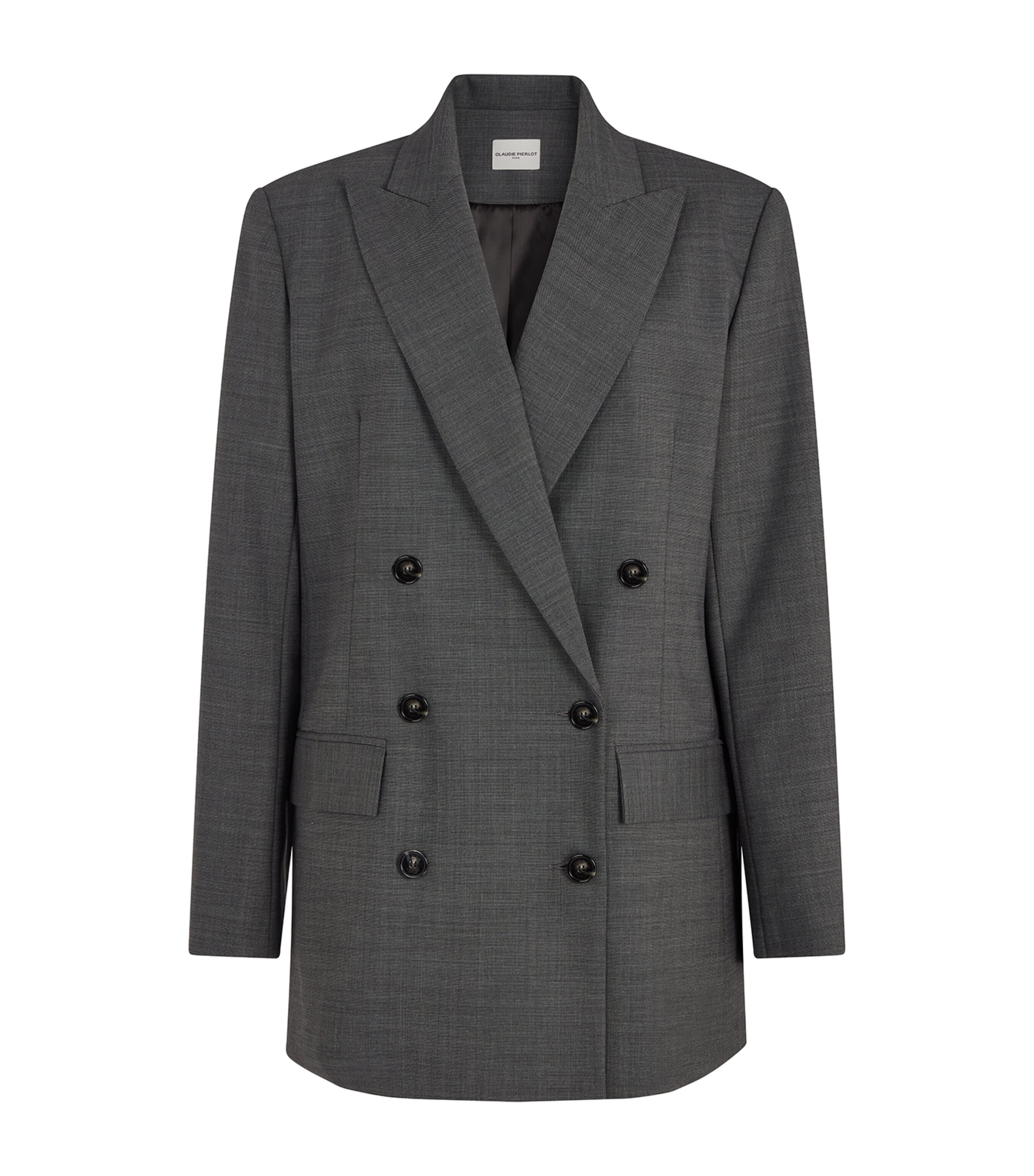 Claudie Pierlot Double-breasted Tailored Blazer In Gray