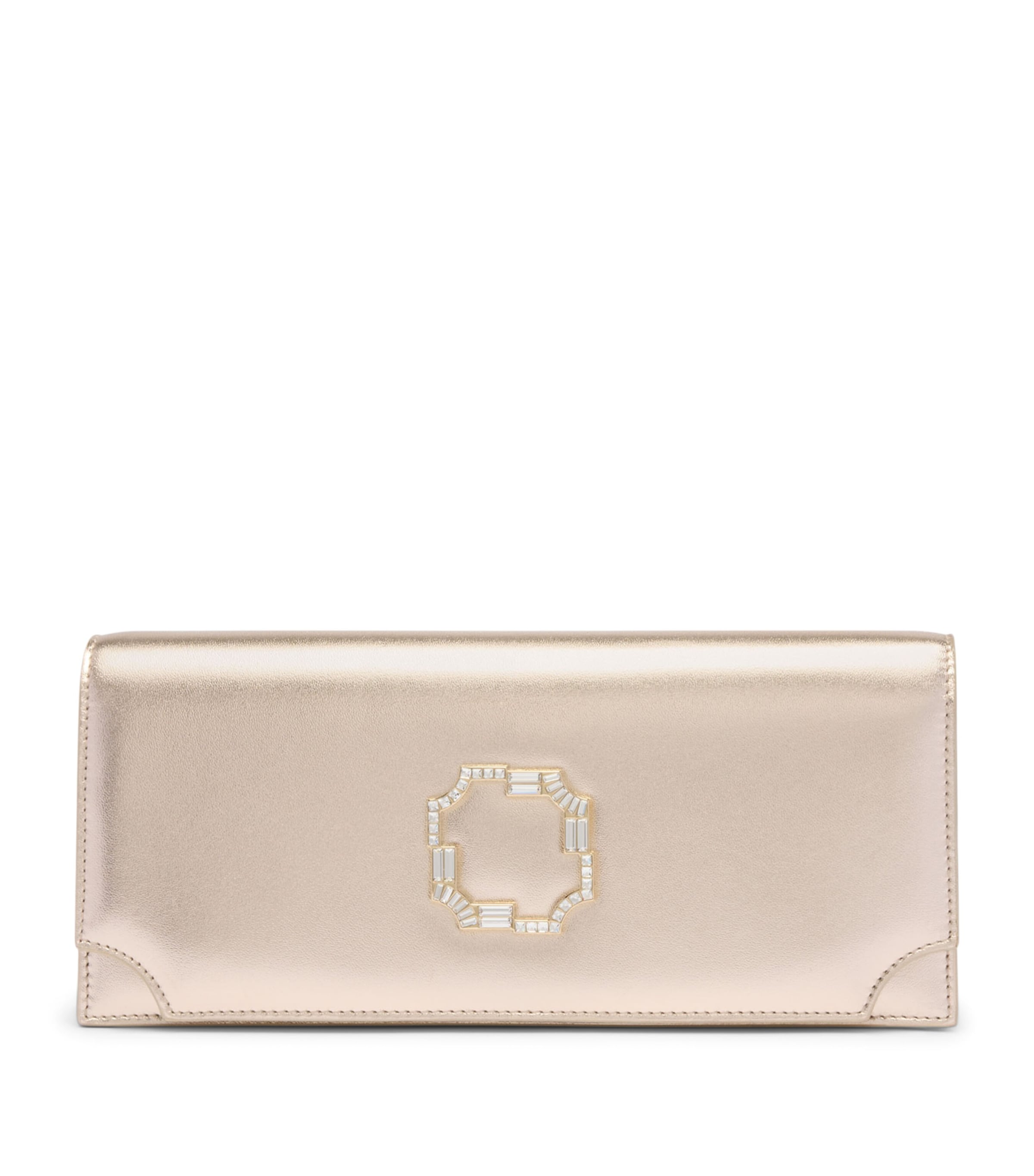 Malone Souliers Leather Vivien Clutch Bag Champagne Image 1