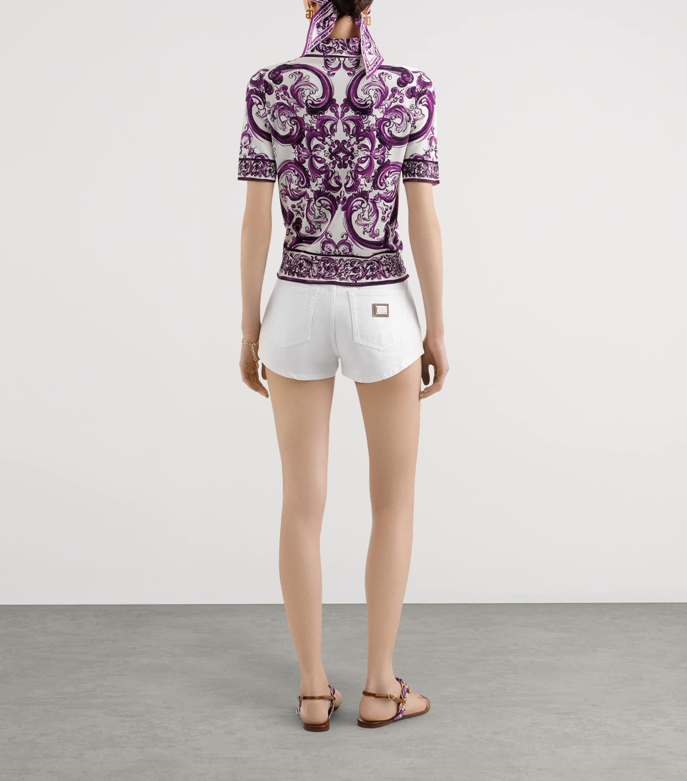 Silk Majolica Print Polo Shirt H15DQ-MAIOLICA Image 3