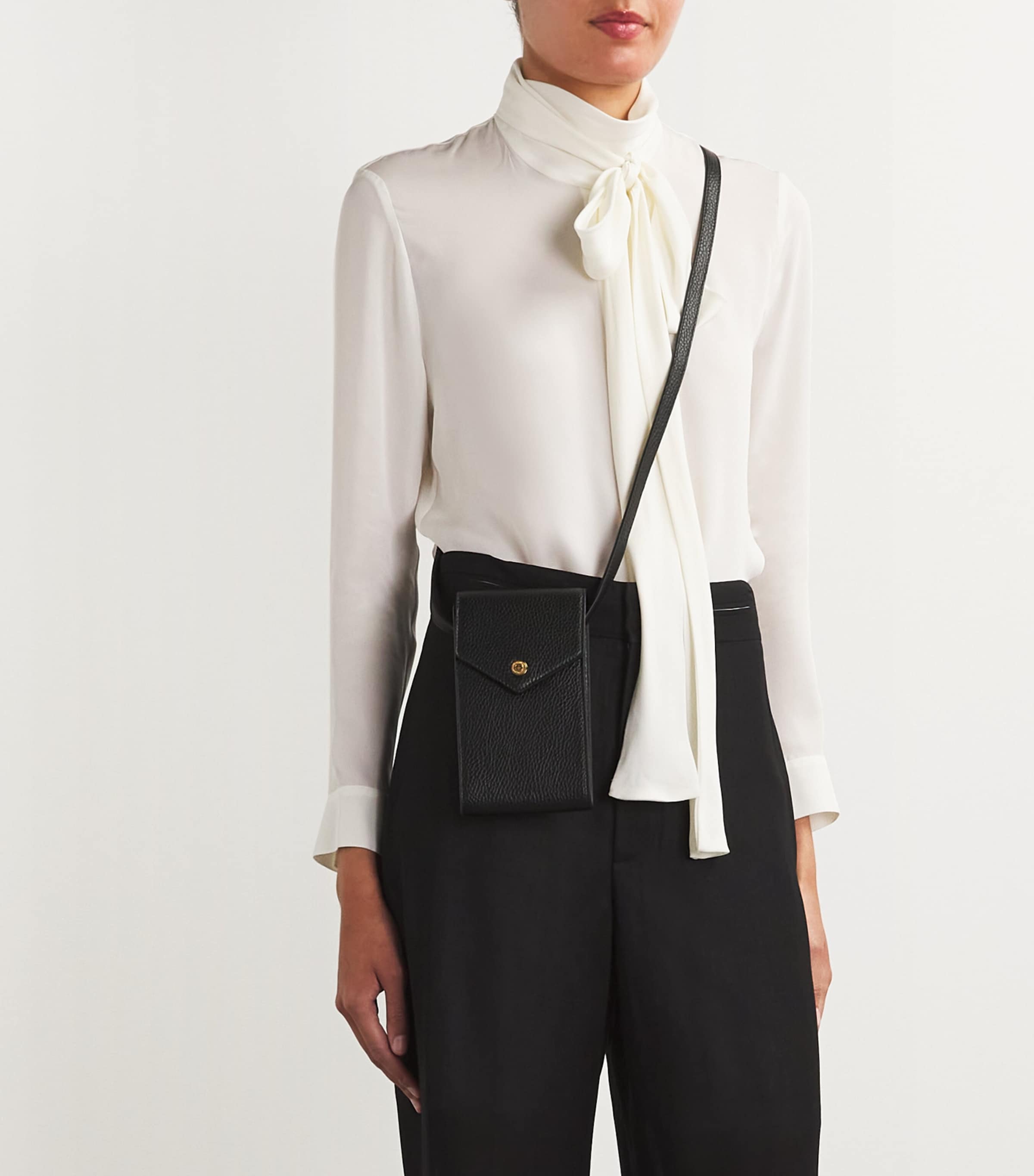 Leather Phone Pouch BLACK Image 2