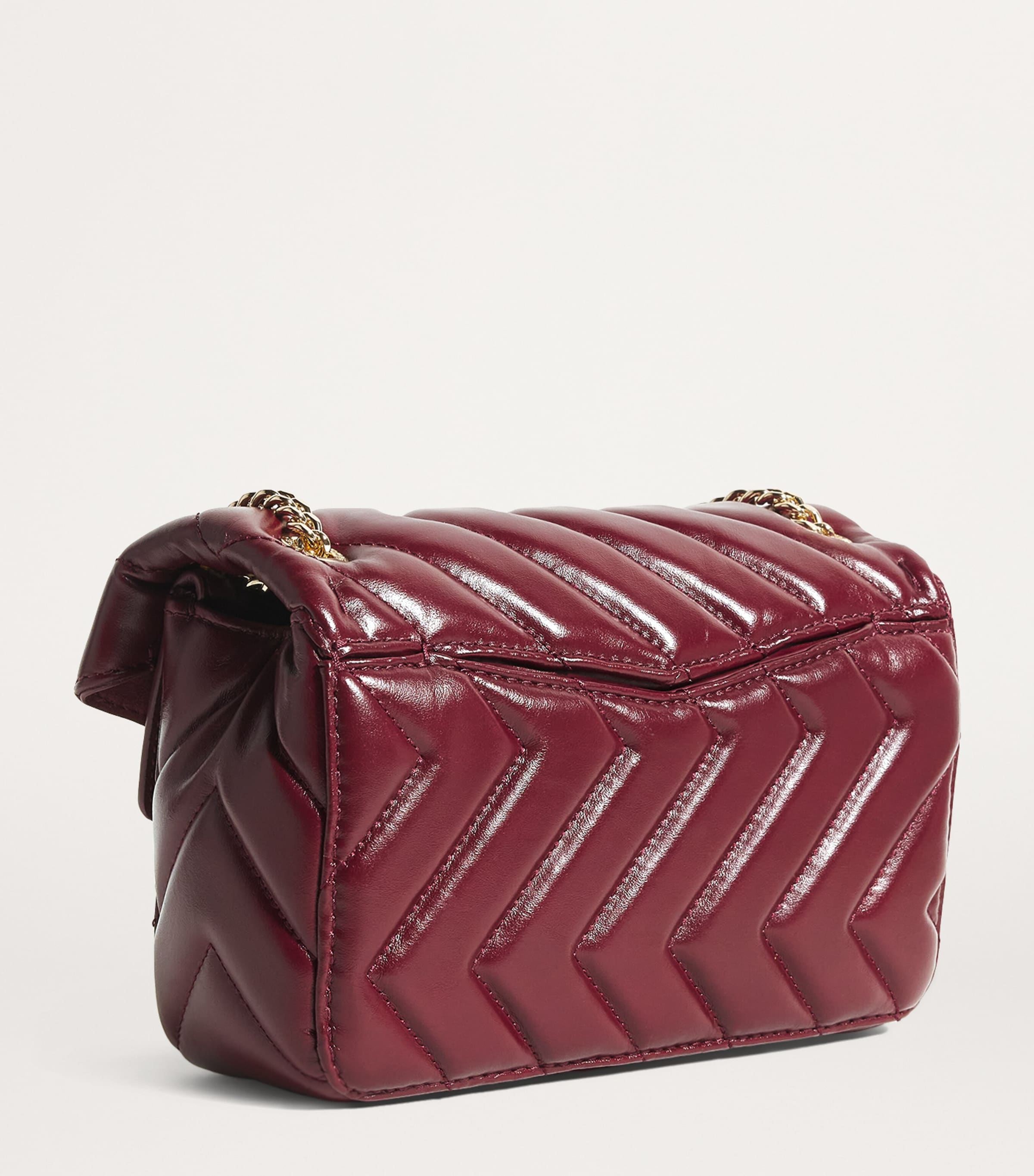 Quilted Leather Yza Shoulder Bag BORDEAUX Image 3